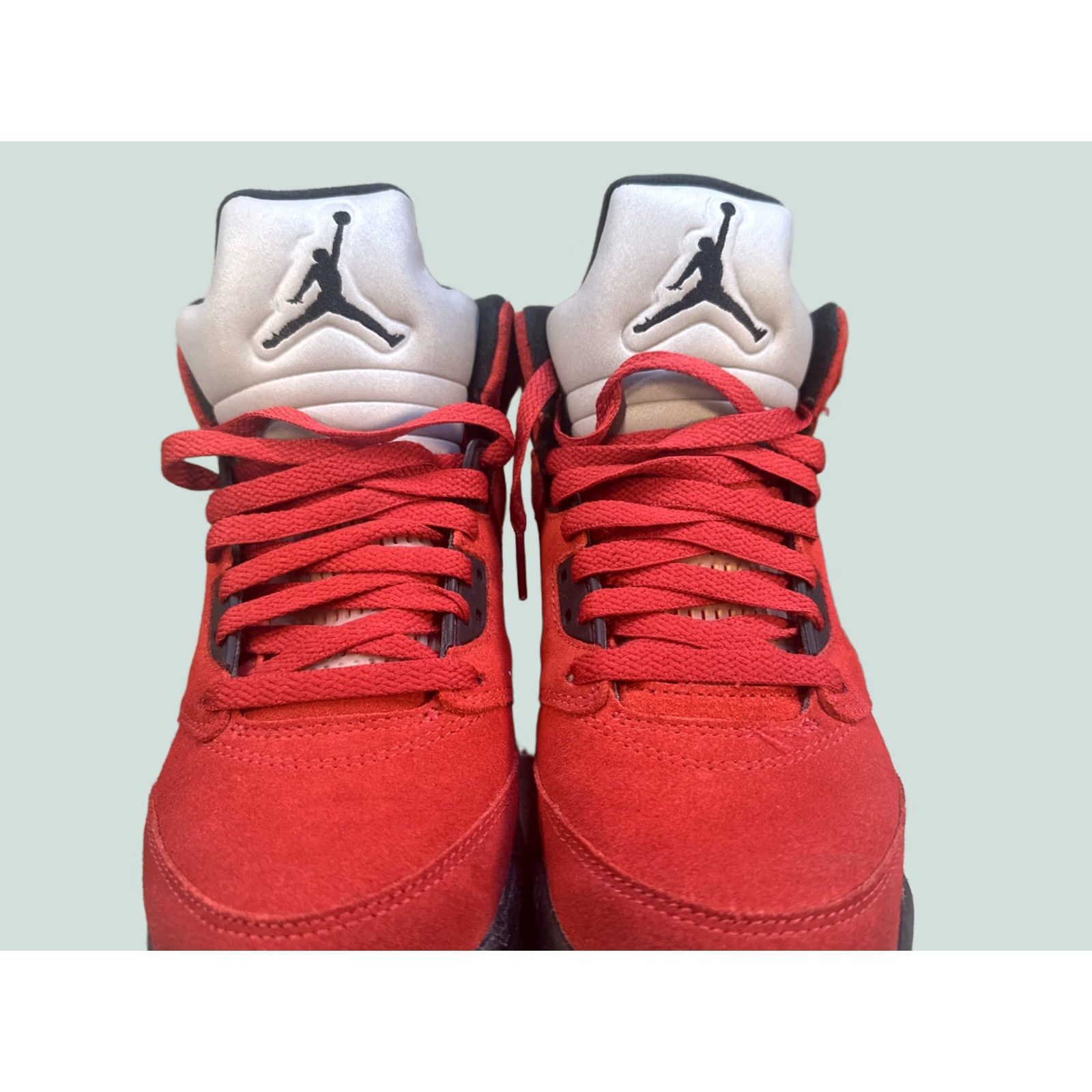 Jordan Brand Pre-Owned Nike Air Jordan 5 Retro Raging Bull Sneakers High Top Red 6Y Mens Jordans Retro 2020 Size US 6 / EU 39 - 1 Thumbnail
