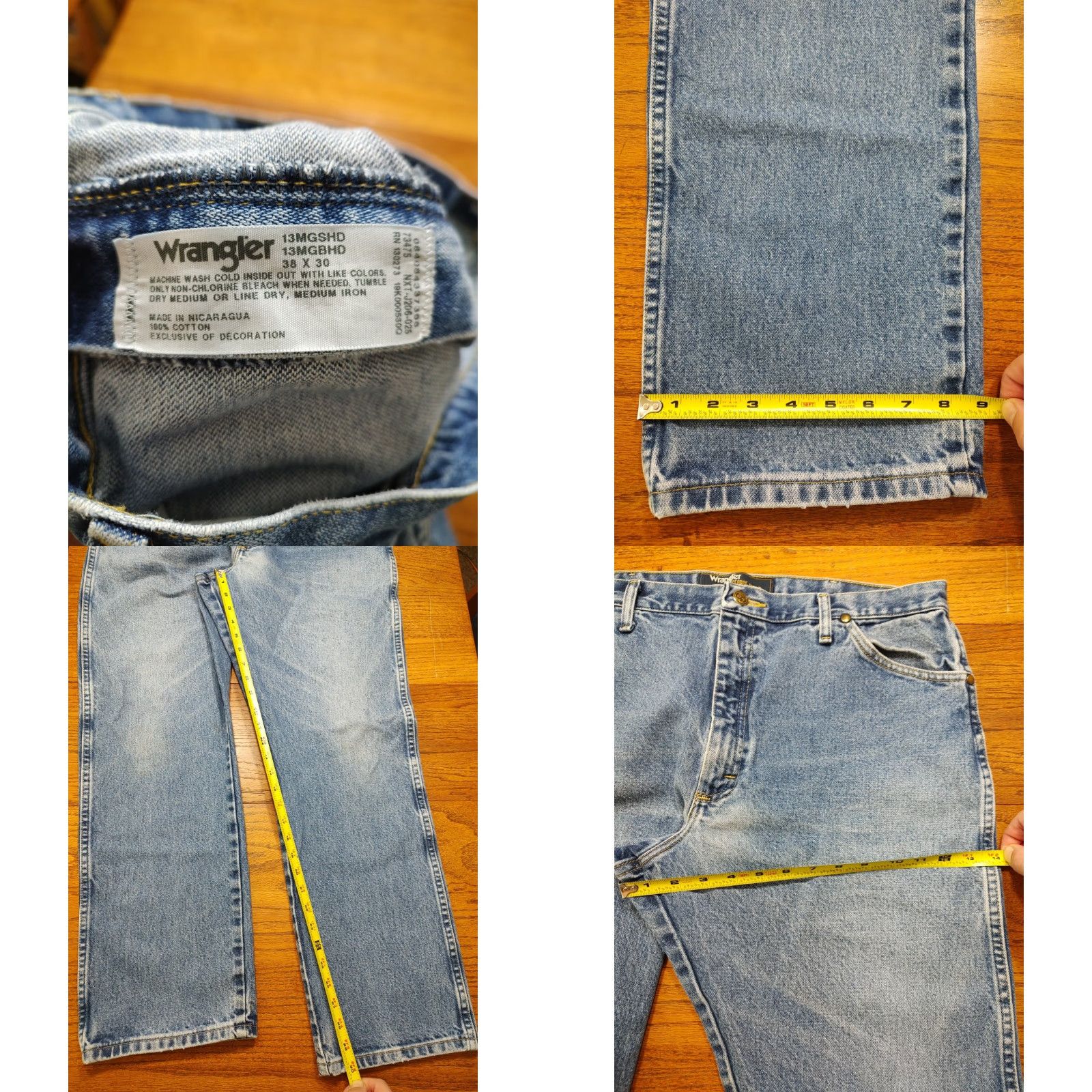 Wrangler VINTAGE Wrangler George Strait Jeans Blue Denim Cowboy 36x30 90s Mens Size US 36 / EU 52 - 8 Thumbnail