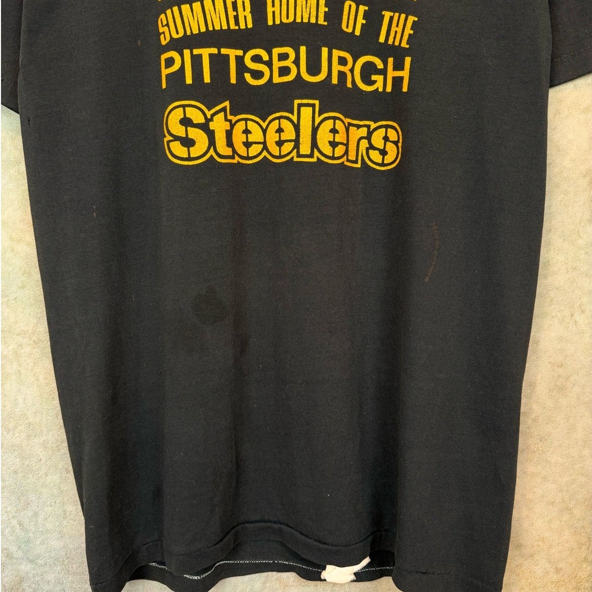 Vintage VTG 80s Pittsburgh Steelers NFL T Shirt Sz M Black Size US M / EU 48-50 / 2 - 7 Thumbnail