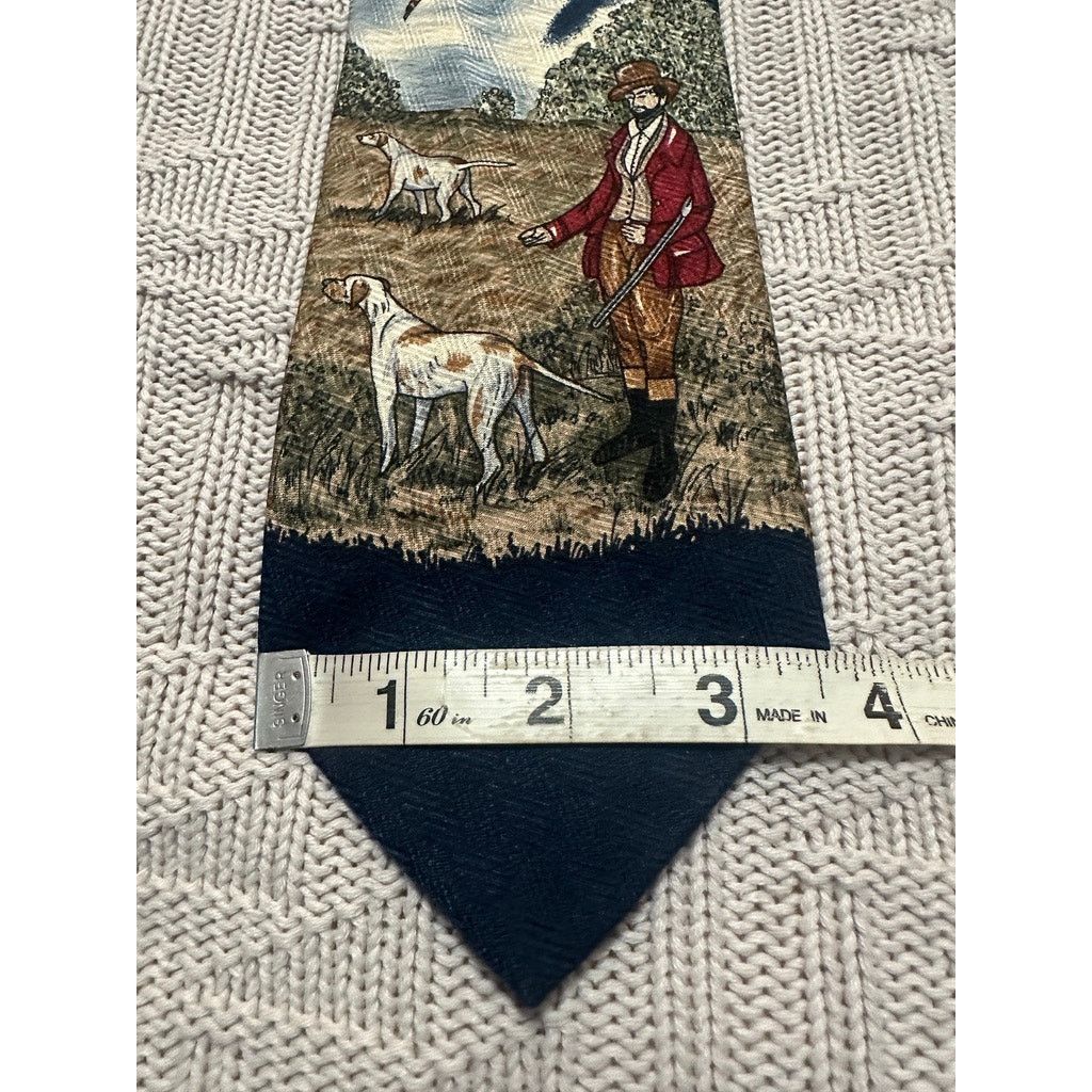 Vintage Vintage pheasant hunting motif silk tie Size ONE SIZE - 4 Thumbnail