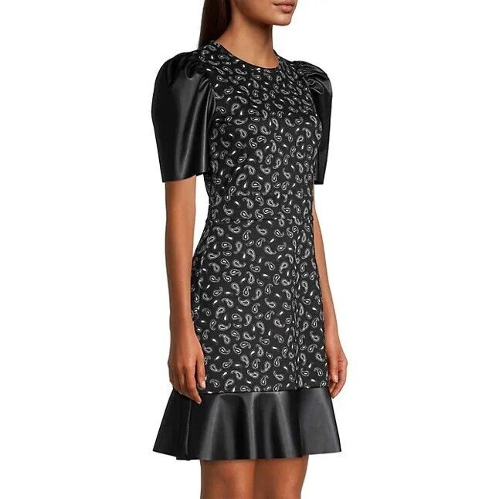 Michael Kors Michael Kors Women Black Jersey Trim Mini Dress Size XS Size XS / US 0-2 / IT 36-38 - 2 Thumbnail
