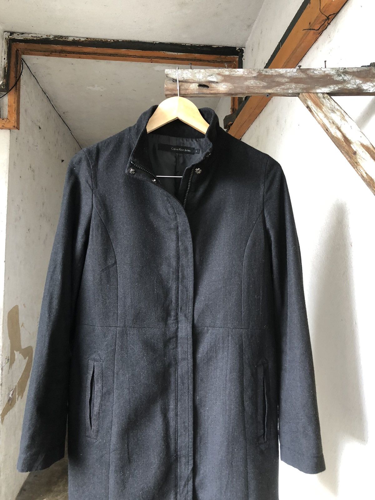 Calvin Klein Nice❗️Calvin Klein Jeans Wool Blend Long Coat Size L / US 10 / IT 46 - 5 Thumbnail