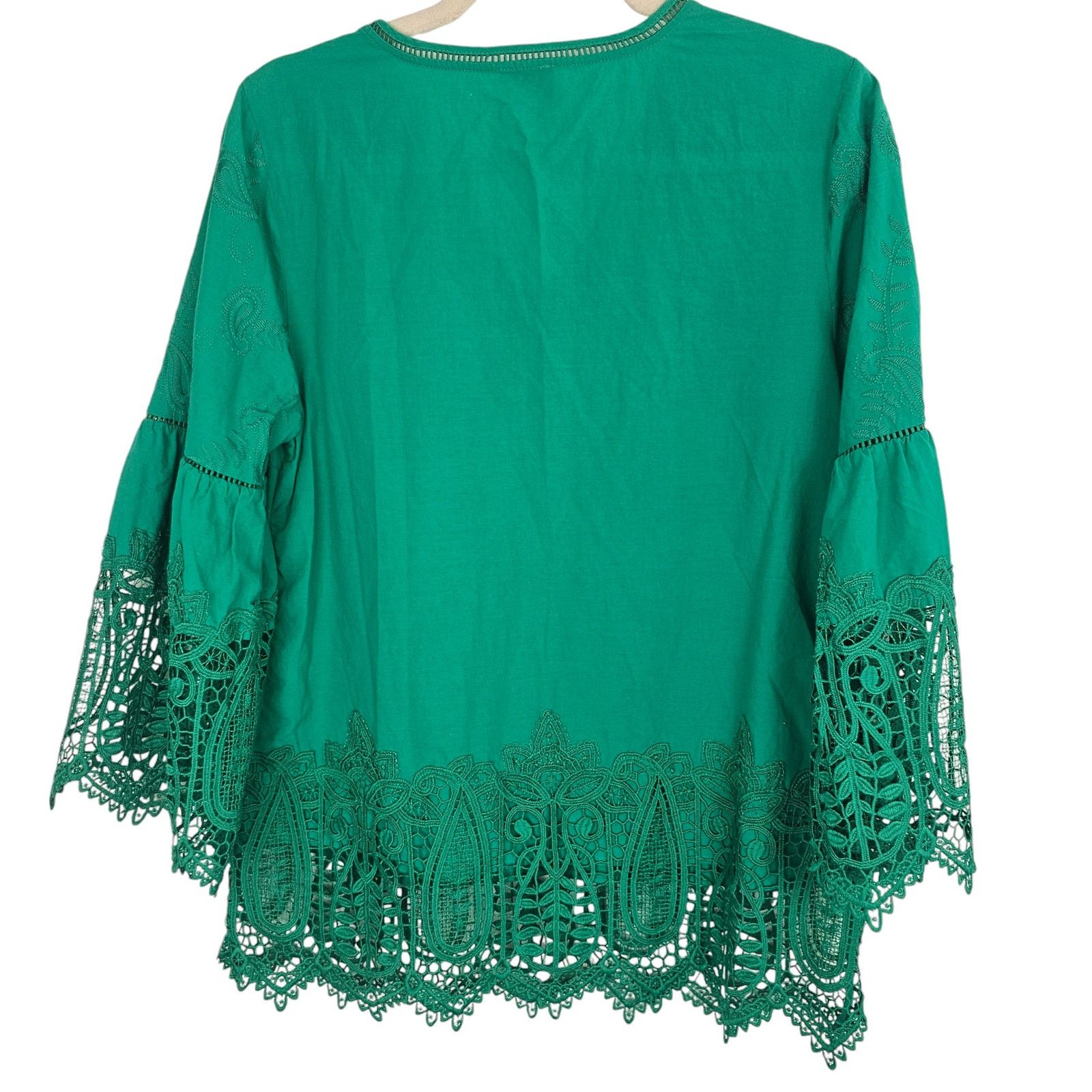 Chicos Chicos Womens Kelly Green Embroidered Tunic 0 Small Coastal Size S / US 4 / IT 40 - 8 Thumbnail
