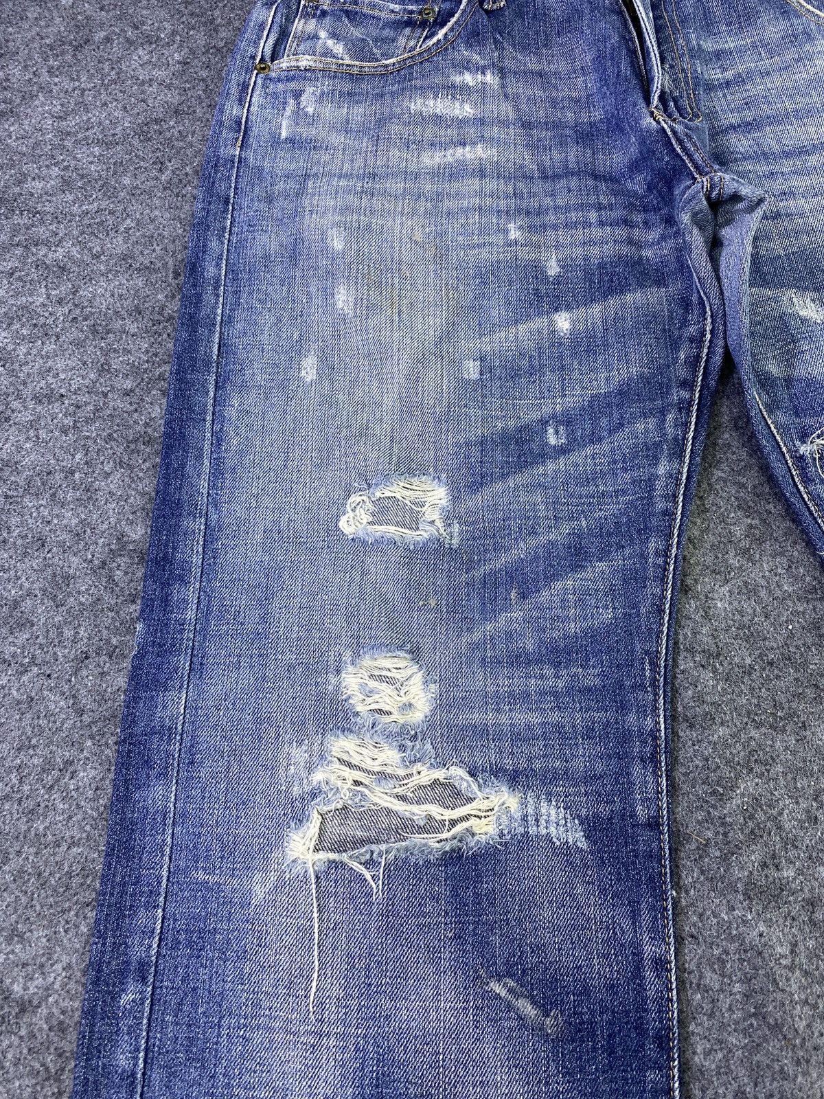 Japanese Brand × Jean Savignac 'de Denim Distressed Blue Wash Jeans - J956 Size US 34 / EU 50 - 12 Thumbnail