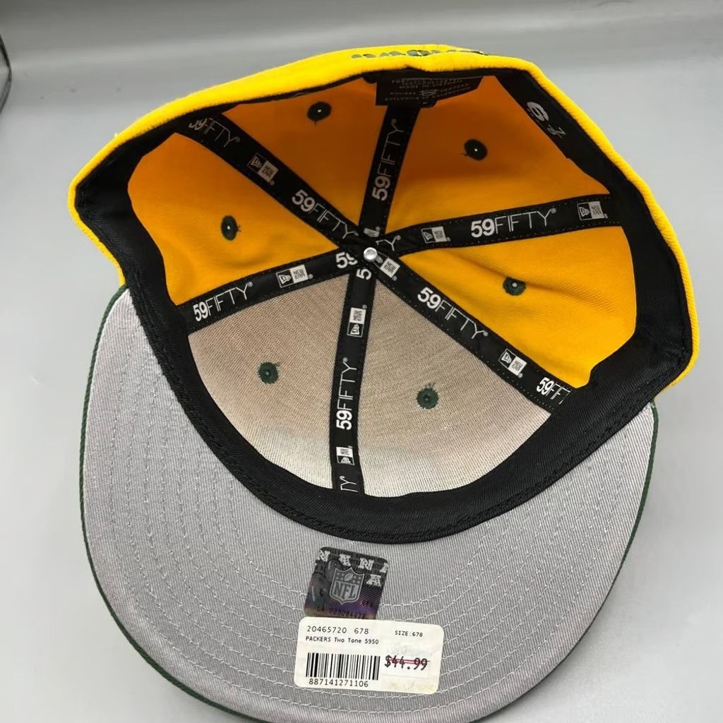 New Era Green Bay Packers Hat Men 6 7/8 59Fifty New Era Fitted Cap Size ONE SIZE - 6 Thumbnail