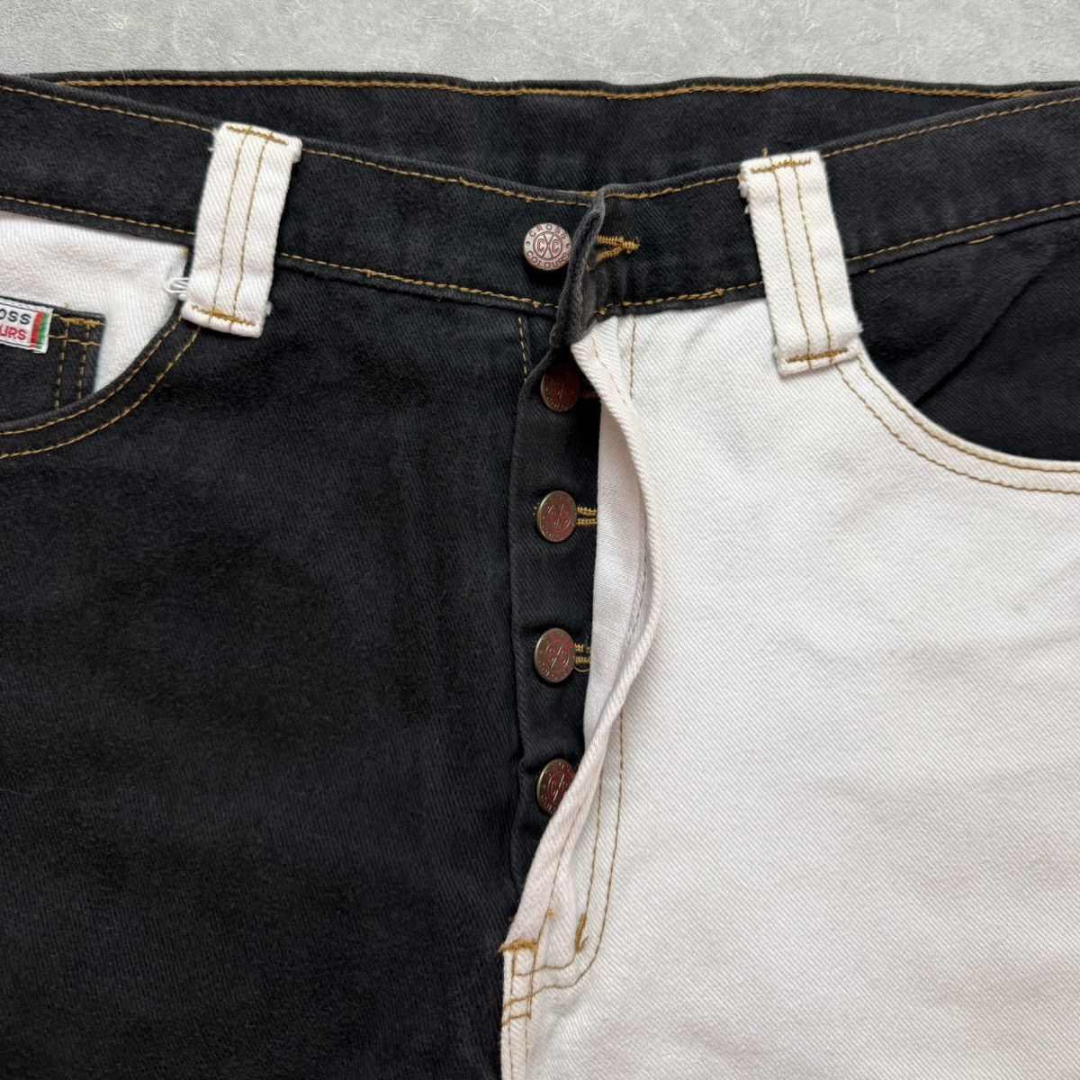 Cross Colours Rare Vintage 90s Cross Colour Two Tone Denim Size US 31 - 5 Thumbnail