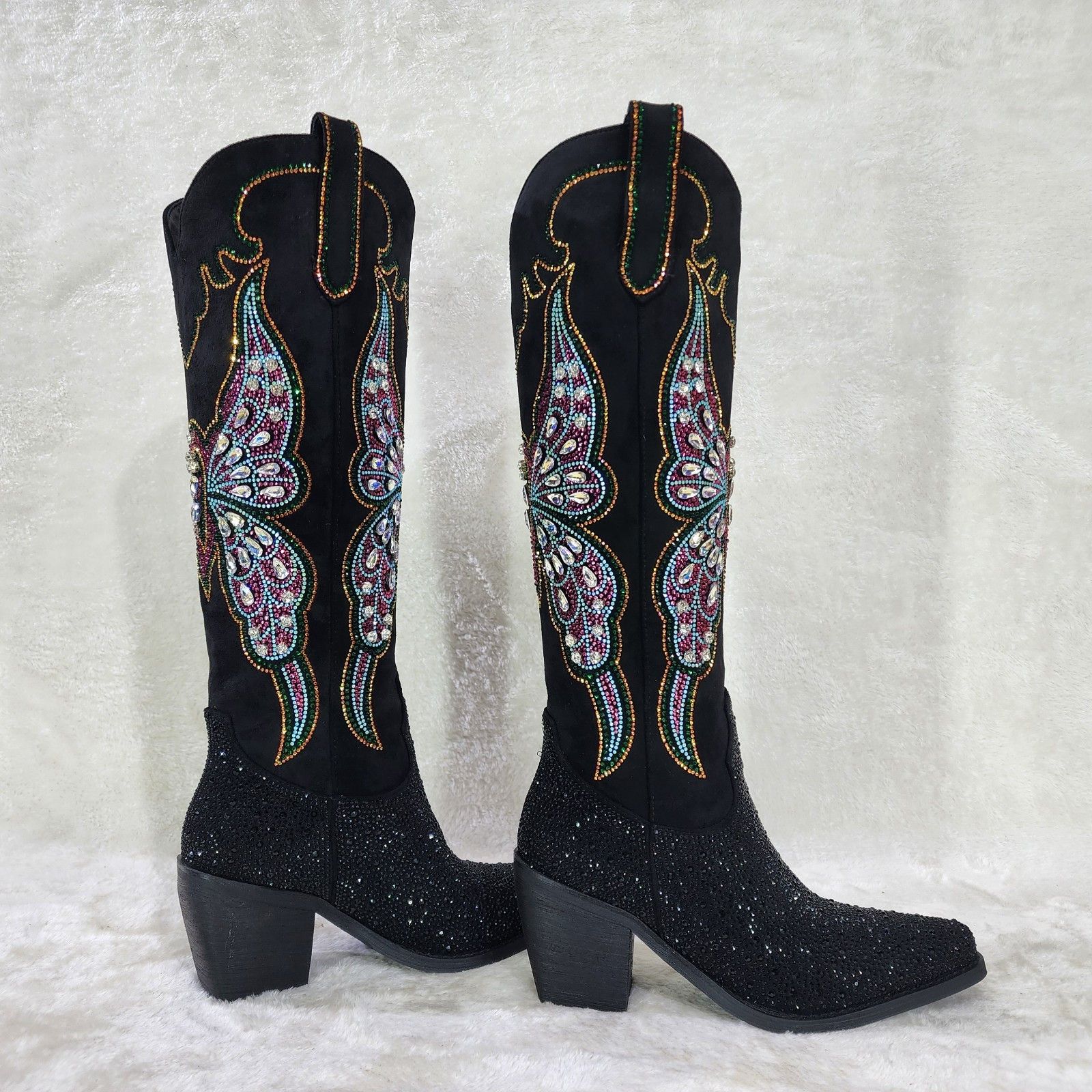 Other Fantasy Rider Country Western Cowgirl Knee Boots Rhinestones Size US 9 / IT 39 - 5 Thumbnail