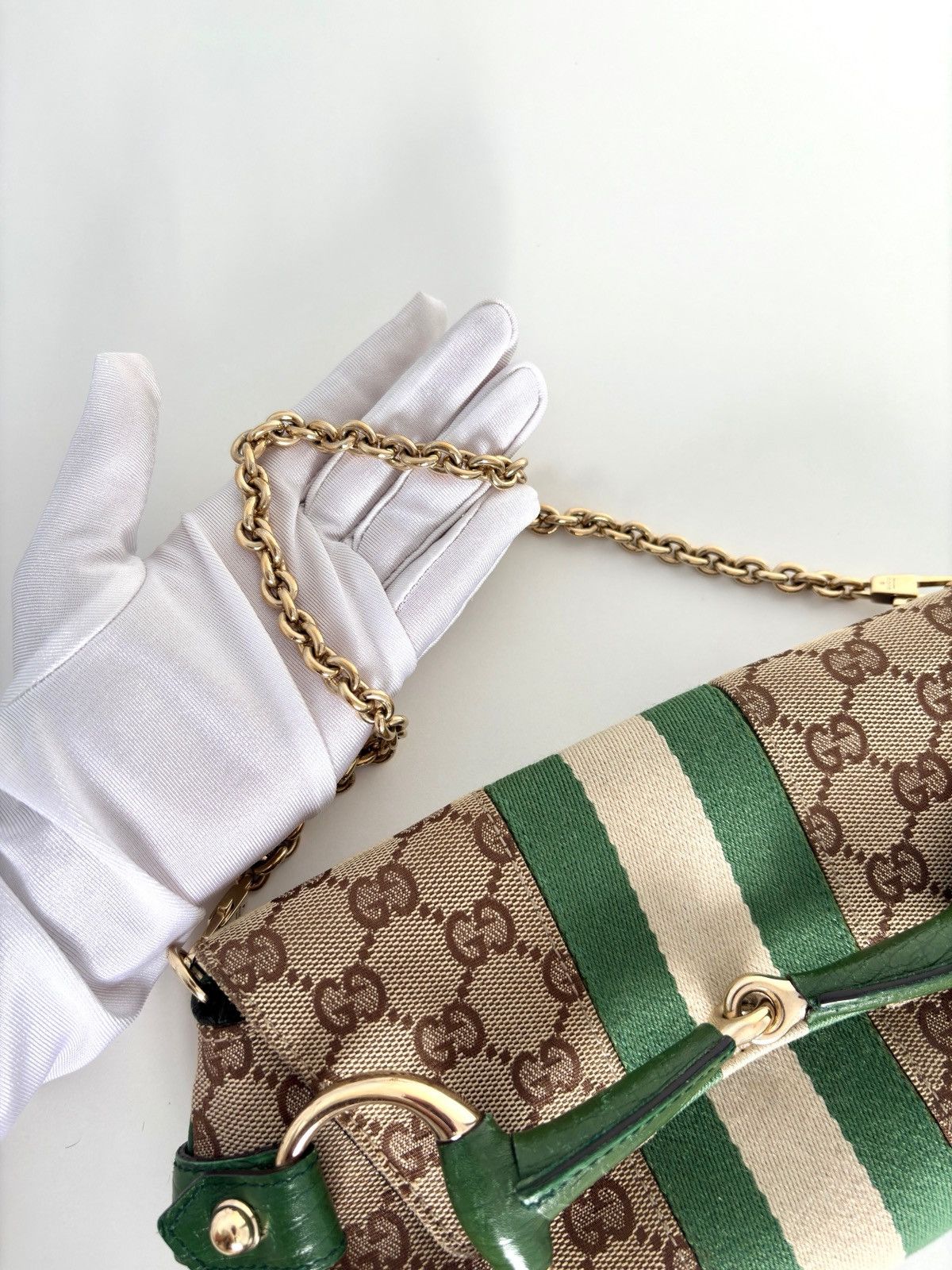 Gucci Gucci Horsebit Green Chain Clutch Size ONE SIZE - 12 Thumbnail