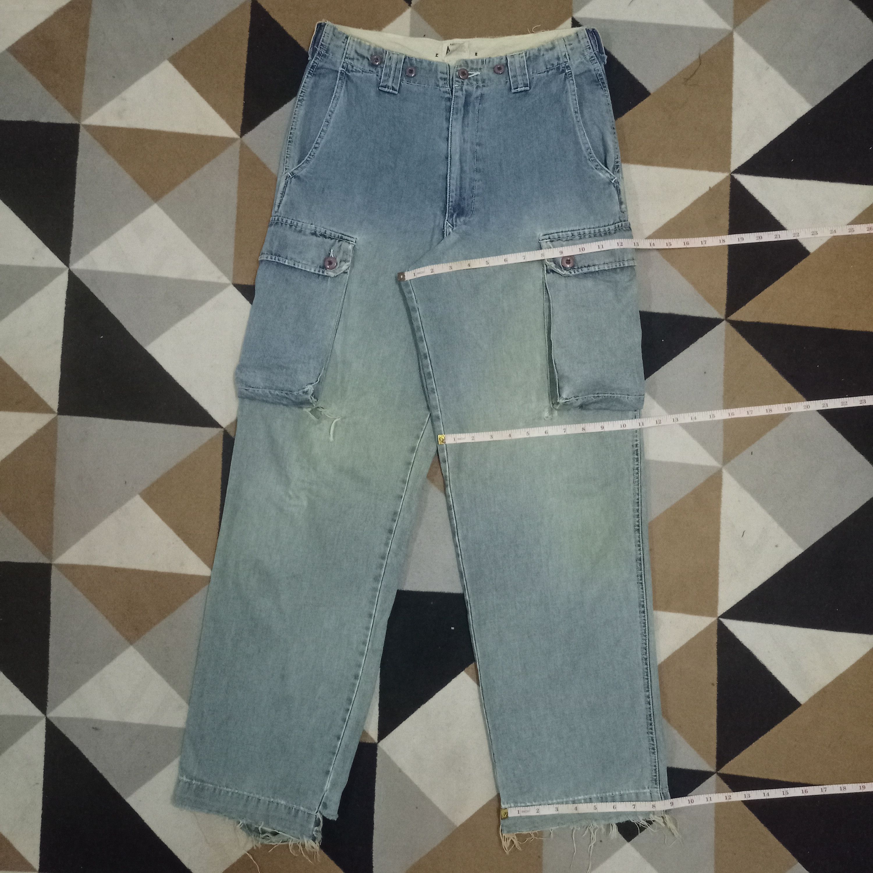 Japanese Brand Vintage Japanese Mud Wash Baggy Cargo Denim Monkey Pants Size US 30 / EU 46 - 12 Thumbnail