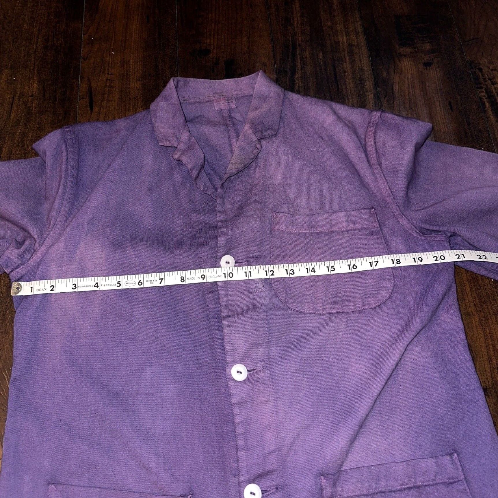 Vintage VINTAGE 1950s Rockabilly Purple Overcoat Jacket Work Chore Coat Adult Large Size US L / EU 52-54 / 3 - 6 Thumbnail