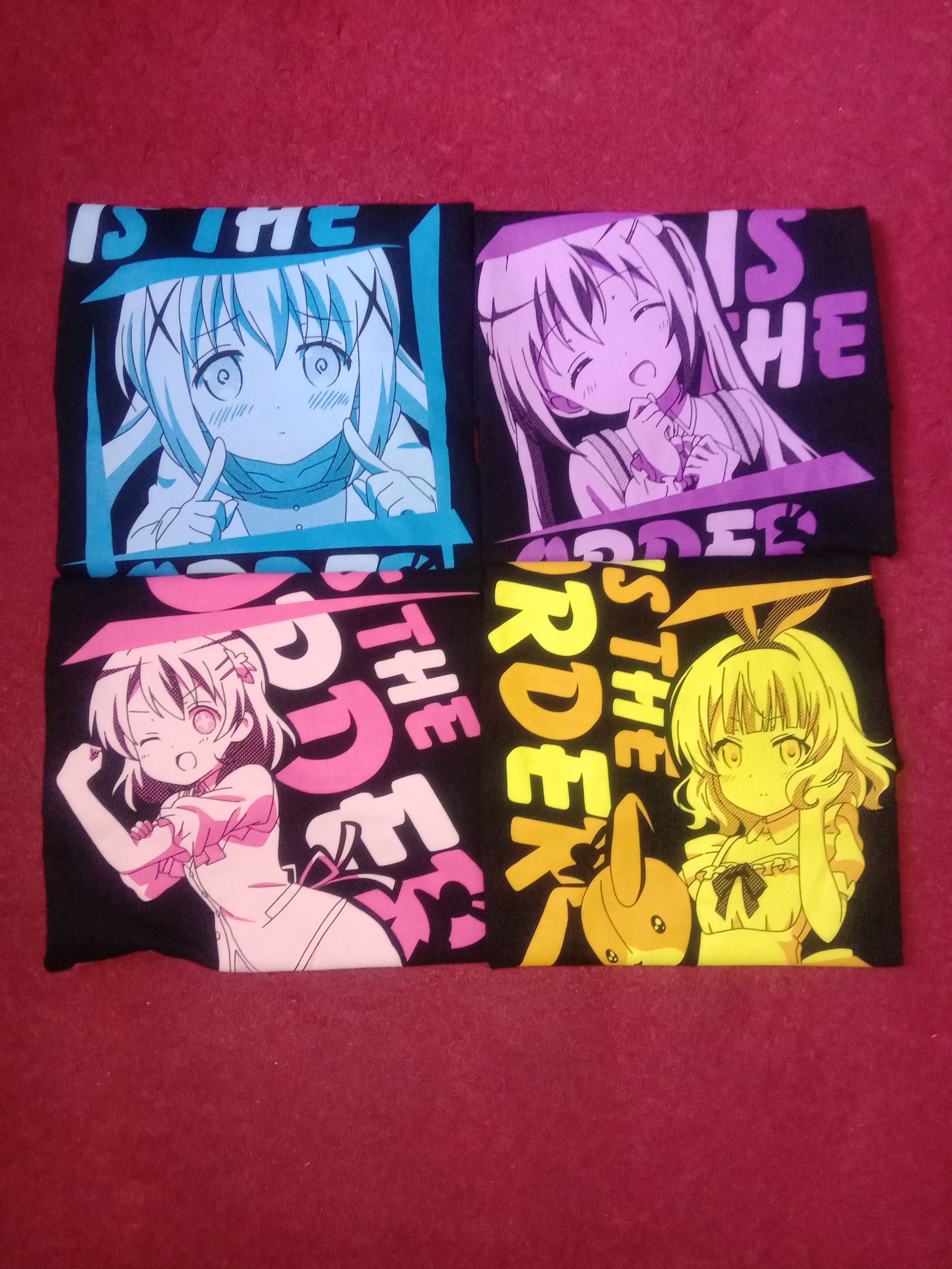image of Gochuumon Wa Usagi Desu Ka Gochiusa T-Shirt Anime Manga Rare in Black, Men's (Size Medium)
