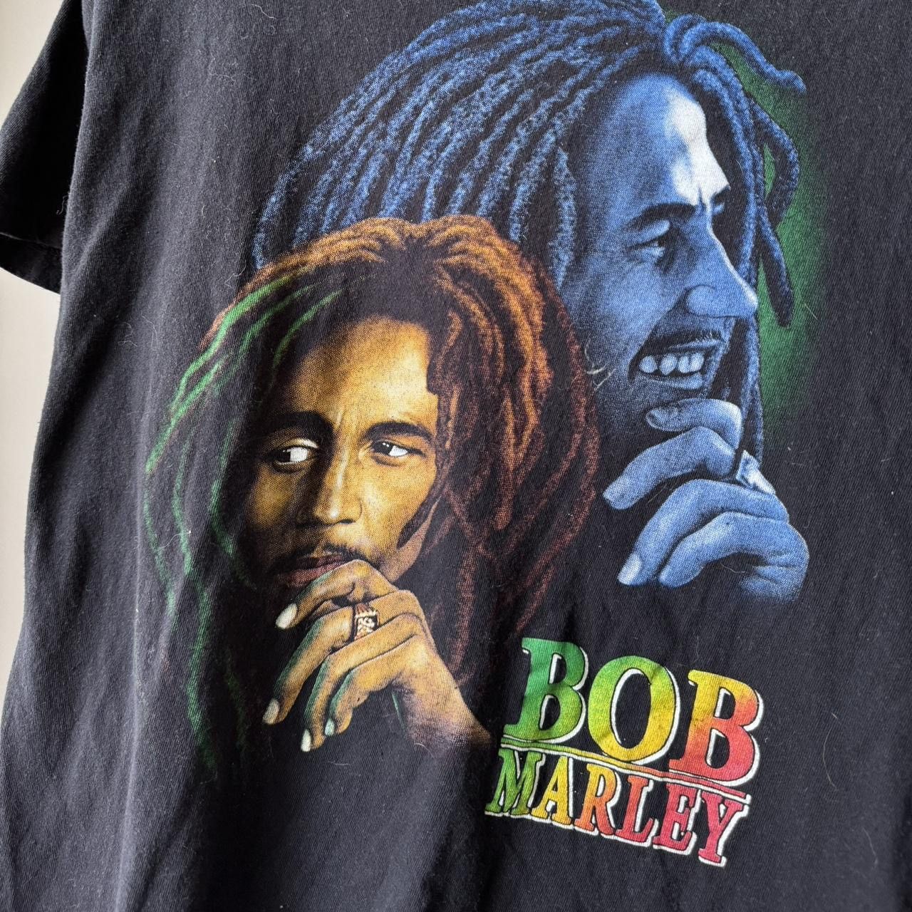 Band Tees × Vintage Vintage 2000s Bob Marley Band Graphics Black Tee Shirt Size US XL / EU 56 / 4 - 3 Thumbnail