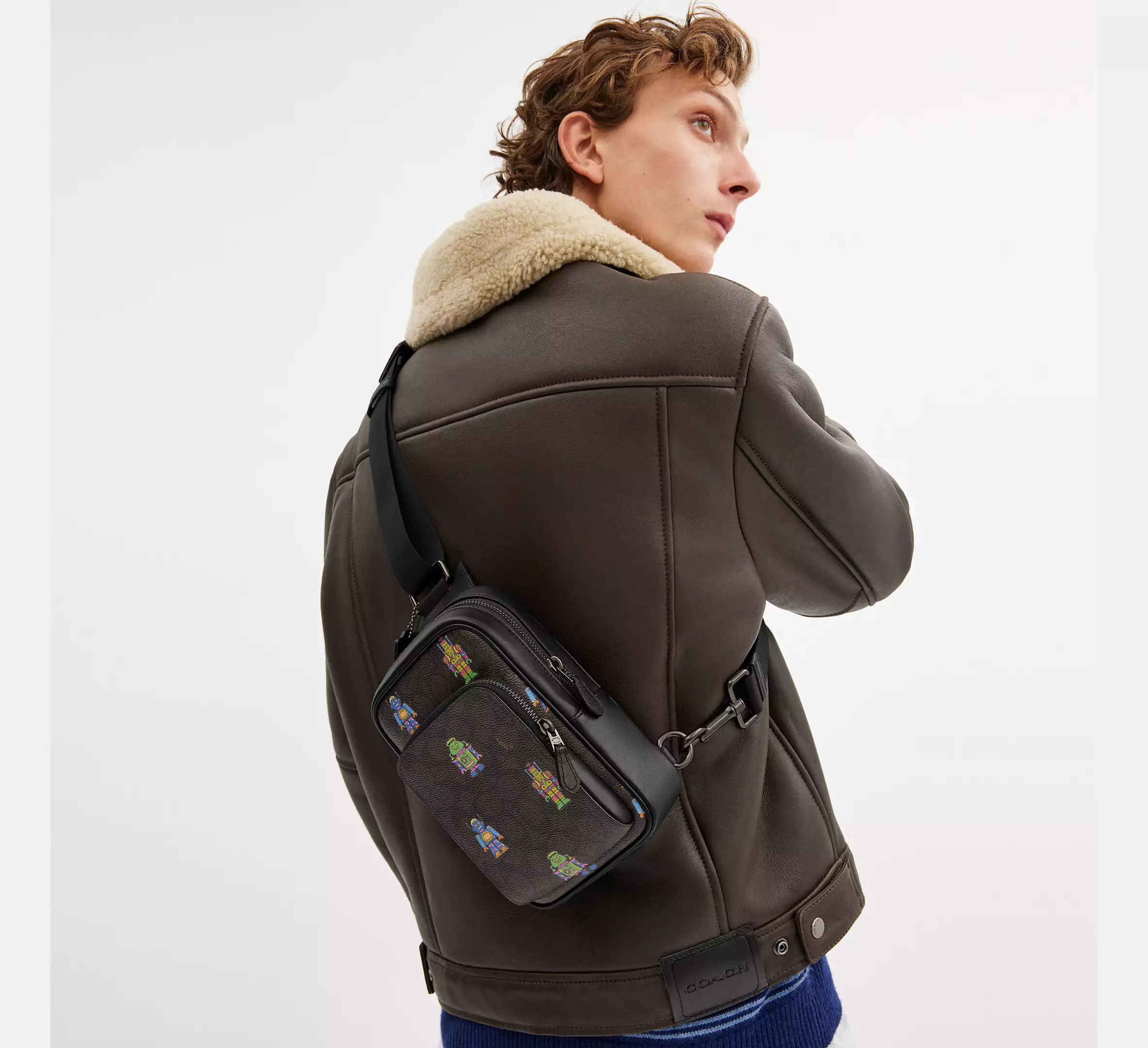 Coach Cosmic Coach Racer Sling Pack With Robot CW317 Size ONE SIZE - 5 Thumbnail