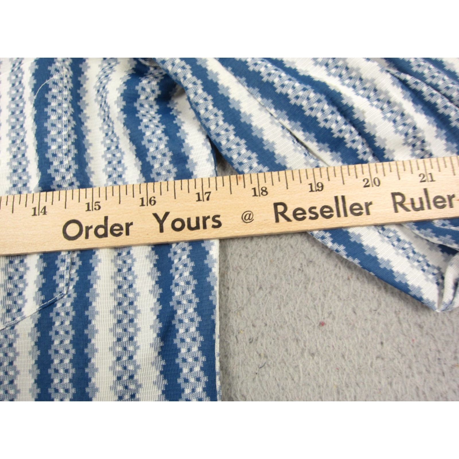 Vintage Knit Le Mans Shirt Mens M Blue Striped Button-Up 60s 70s Vintage Casual Shirt Size US M / EU 48-50 / 2 - 7 Thumbnail