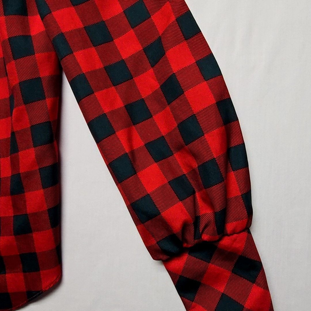Vintage Vintage Sweet Apple Plaid Blouse Red Green Checkered Size 7 Size M / US 6-8 / IT 42-44 - 4 Thumbnail
