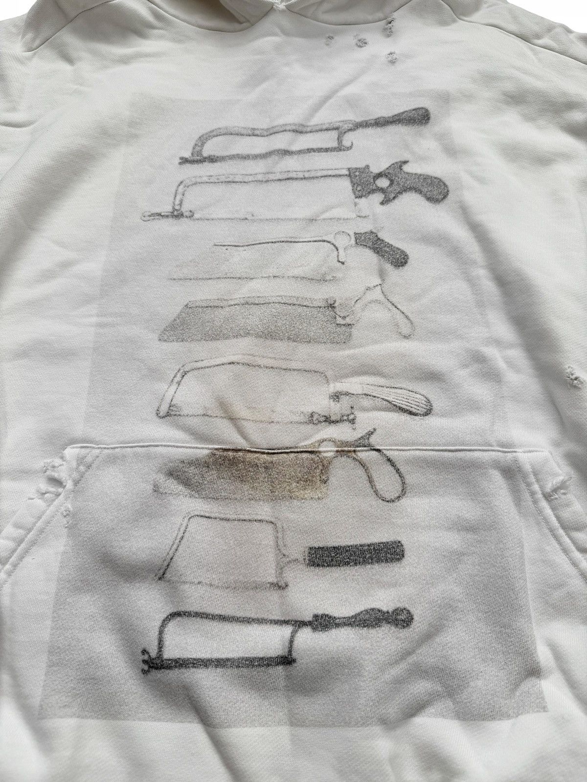 ALEXANDER DIGENOVA RARE Bone Saws Photograph Distressed White Hoodie Size US M / EU 48-50 / 2 - 2 Thumbnail