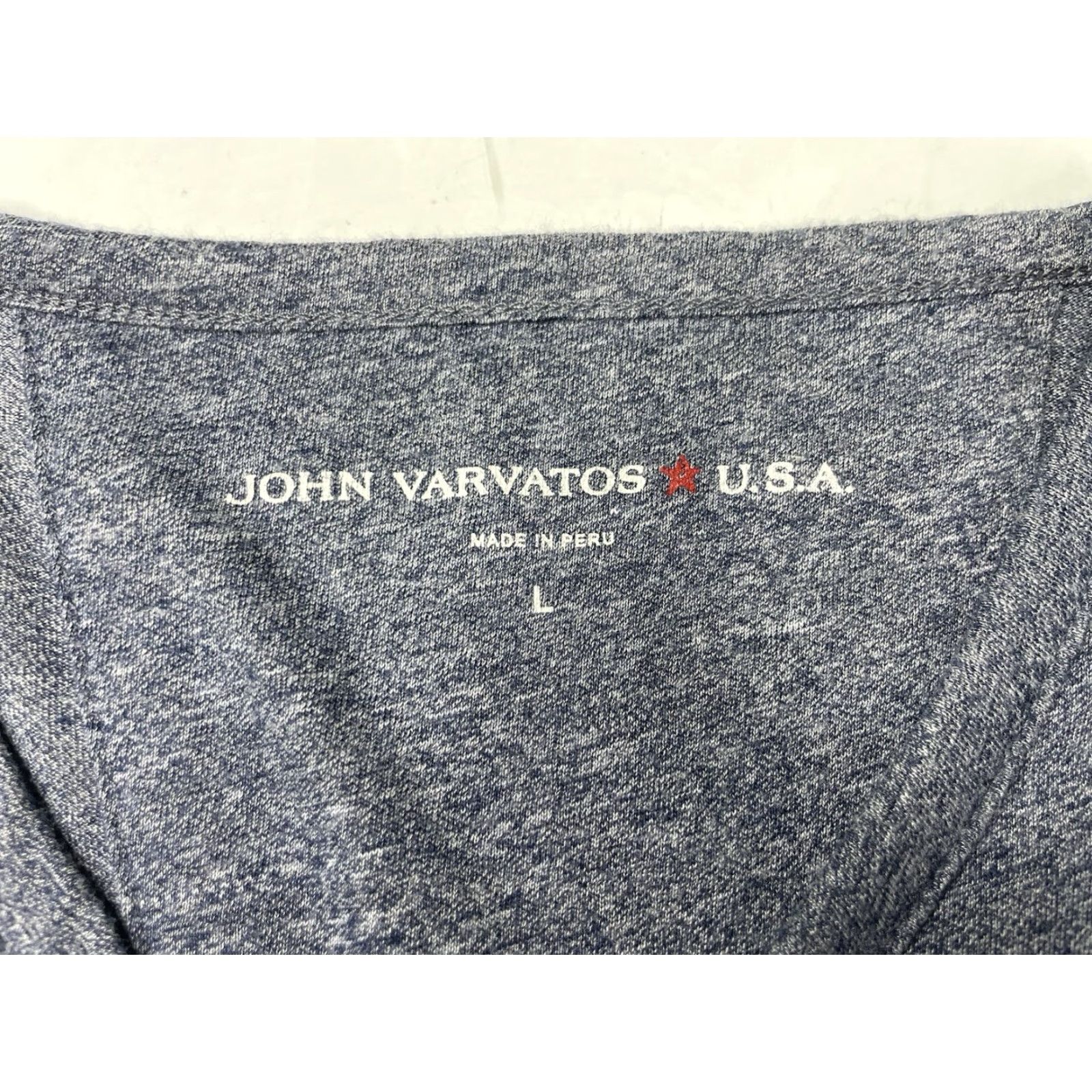 John Varvatos VINTAGE John Varvatos Star USA Mens Large Henley Shirt Snap Placket Lightweight Stretch Cotton Blue Long Sleeve Regular Fit 2010s Mens T-Shirt Size US L / EU 52-54 / 3 - 3 Thumbnail