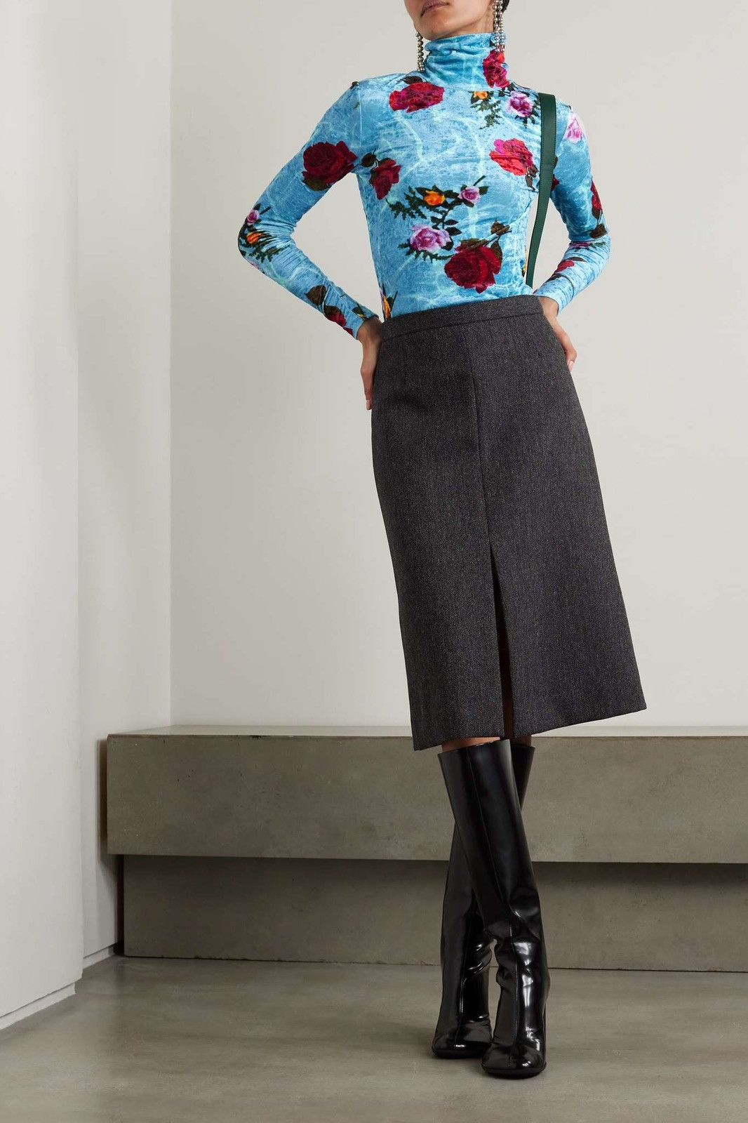 Dries Van Noten Dries Van Noten Turtleneck Velvet Top Size S / US 4 / IT 40 - 7 Thumbnail