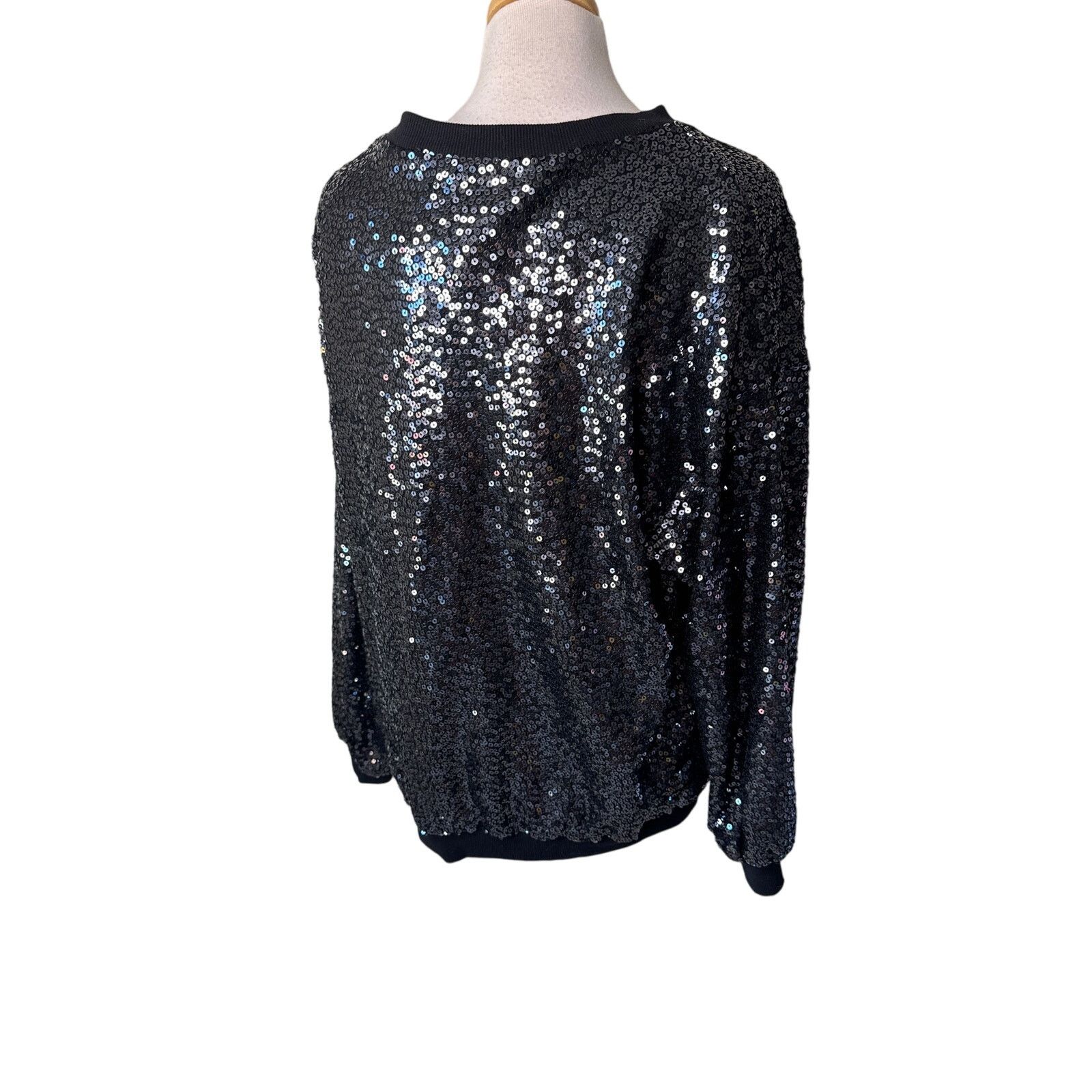 Chaser Brand CHASER Cotton Fleece Allover Sequin Crewneck Pullover Size S / US 4 / IT 40 - 4 Thumbnail