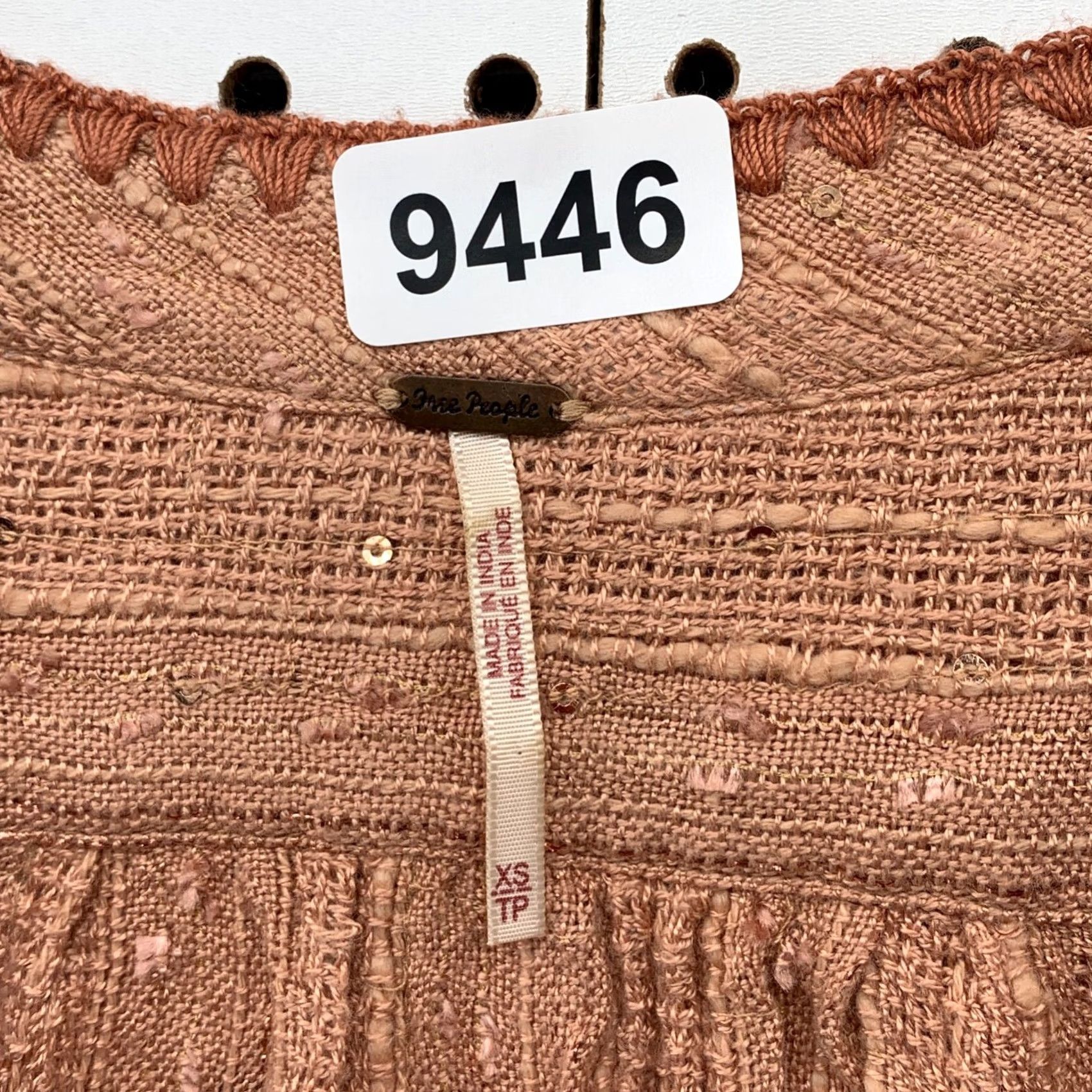 Free People Free People Blouse V-Neck Sequin Get Over It Shirt Pink XS Womens Size XS / US 0-2 / IT 36-38 - 5 Thumbnail