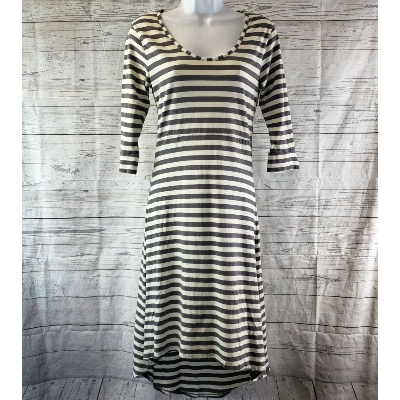 Vintage Horny Toad Womens Keyboard Dress XS Gray 3/4 Sleeve Cotton Blend Hi-Low Vintage No Size XS / US 0-2 / IT 36-38 - 2 Thumbnail