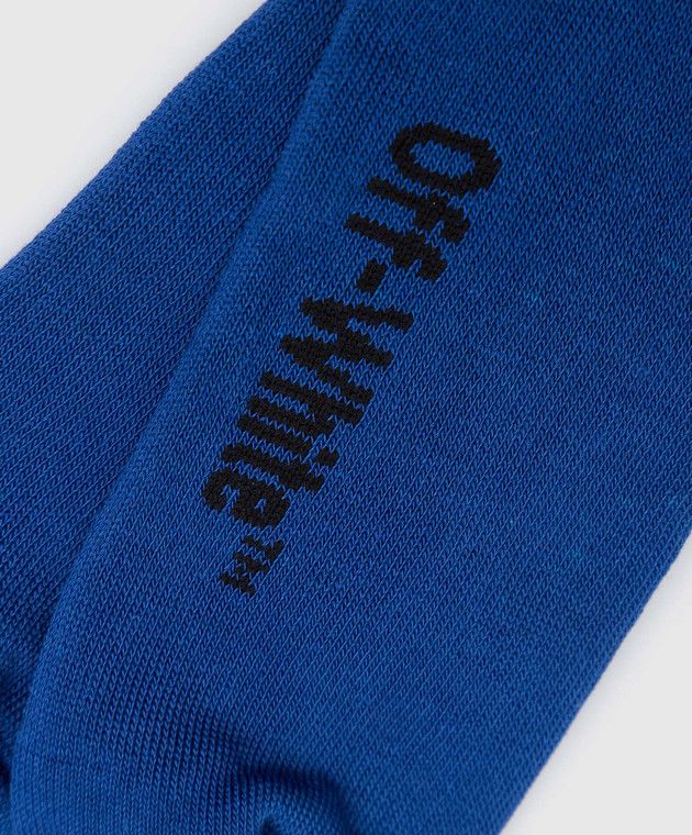 Off-White o1y0325 Size : OS / Logo Socks in Blue Size ONE SIZE - 3 Thumbnail
