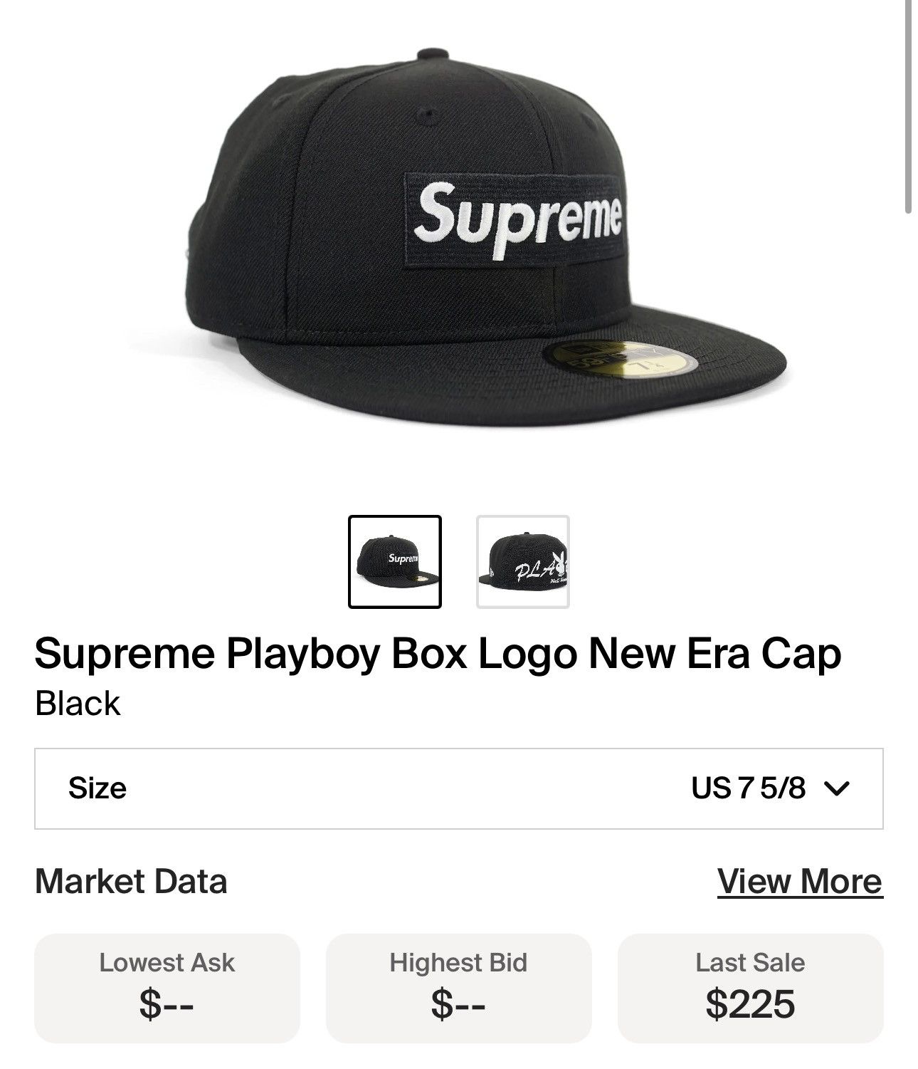 Supreme Playboy Box Logo New Era Hat Black S/S 17'
