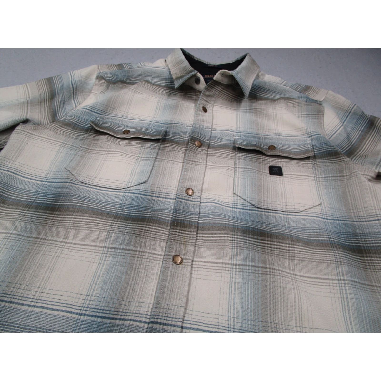 Roark VINTAGE not applicable; but follow: Roark Jacket Mens L Classic Fit Snap Front Shacket Wool Blend Gray Plaid Pockets All Seasons Travel Hiking Outdoor Size US L / EU 52-54 / 3 - 2 Thumbnail