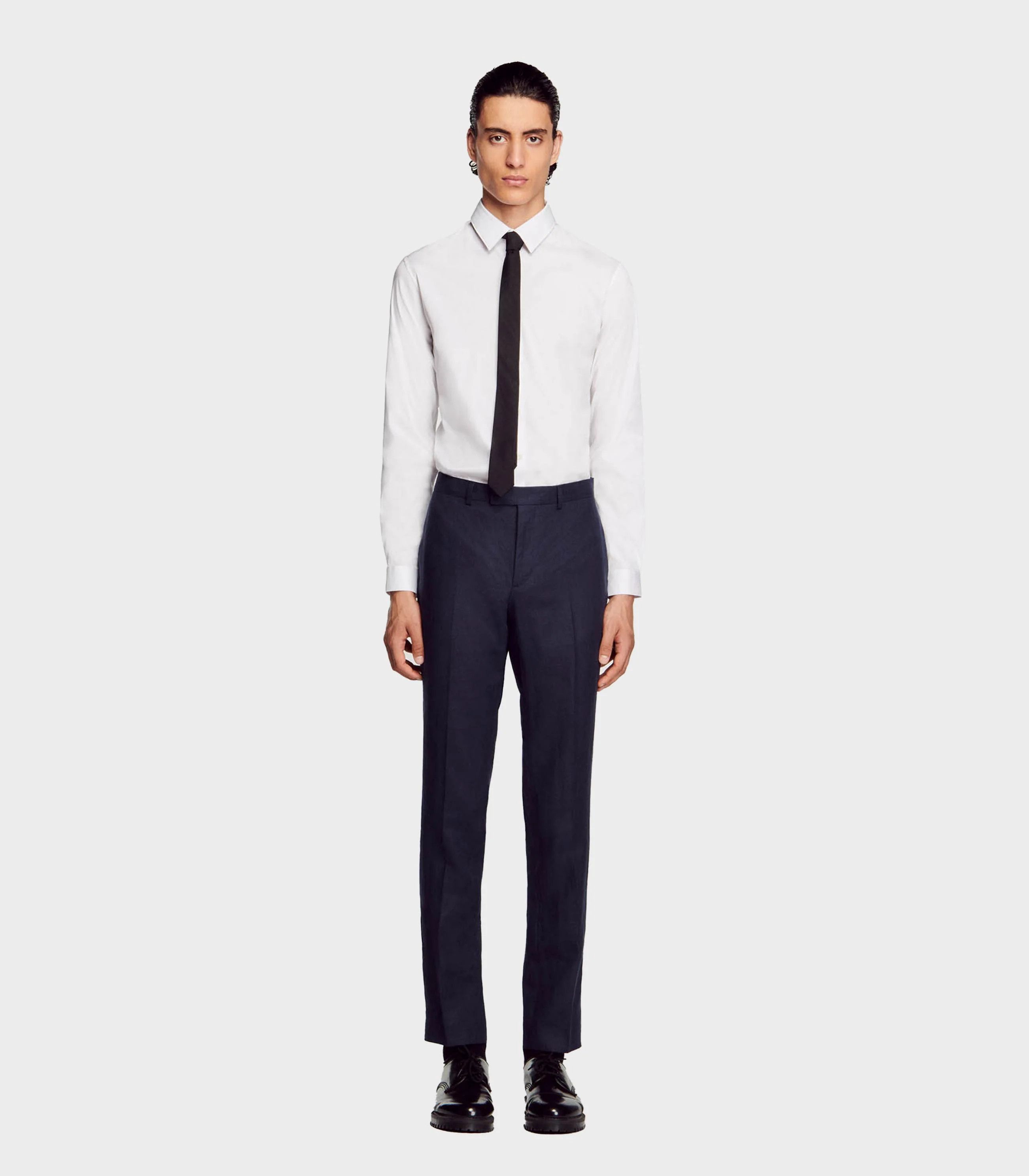 Sandro SANDRO Paris solid blue linen dress pants 42 Large Size US 34 / EU 50 - 3 Thumbnail