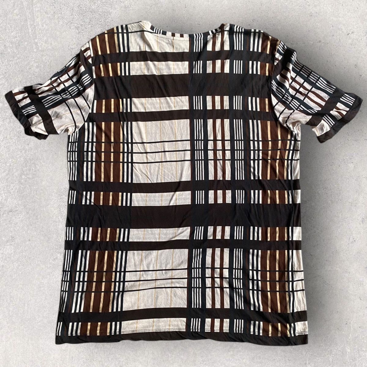 Dries Van Noten Brown Plaid Print T Shirt Size US L / EU 52-54 / 3 - 4 Thumbnail