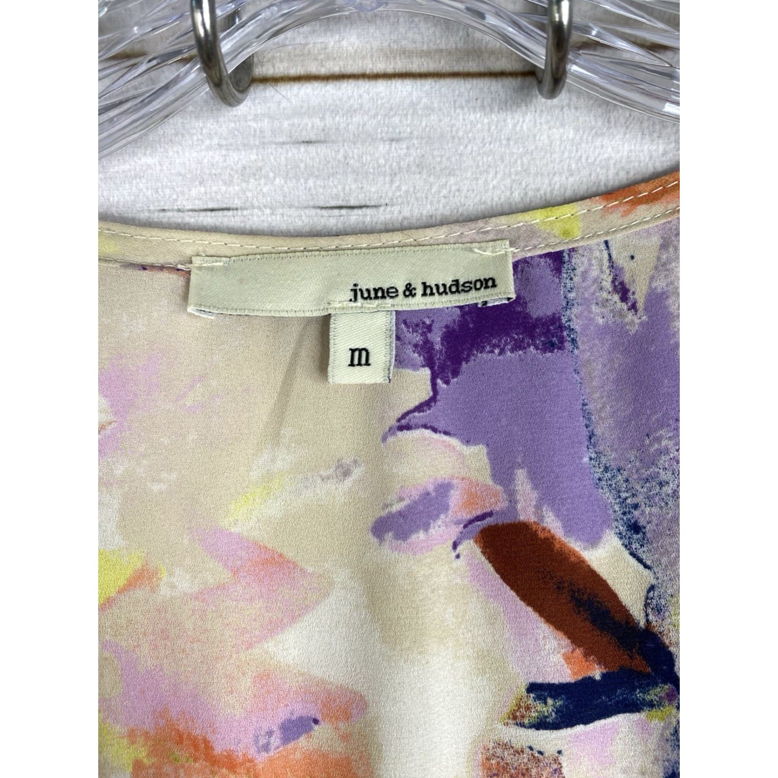 Hudson June & Hudson Maxi Dress Womens M Wrap Abstract Floral Boho Peasant Tie Front Yellow Size M / US 6-8 / IT 42-44 - 3 Thumbnail