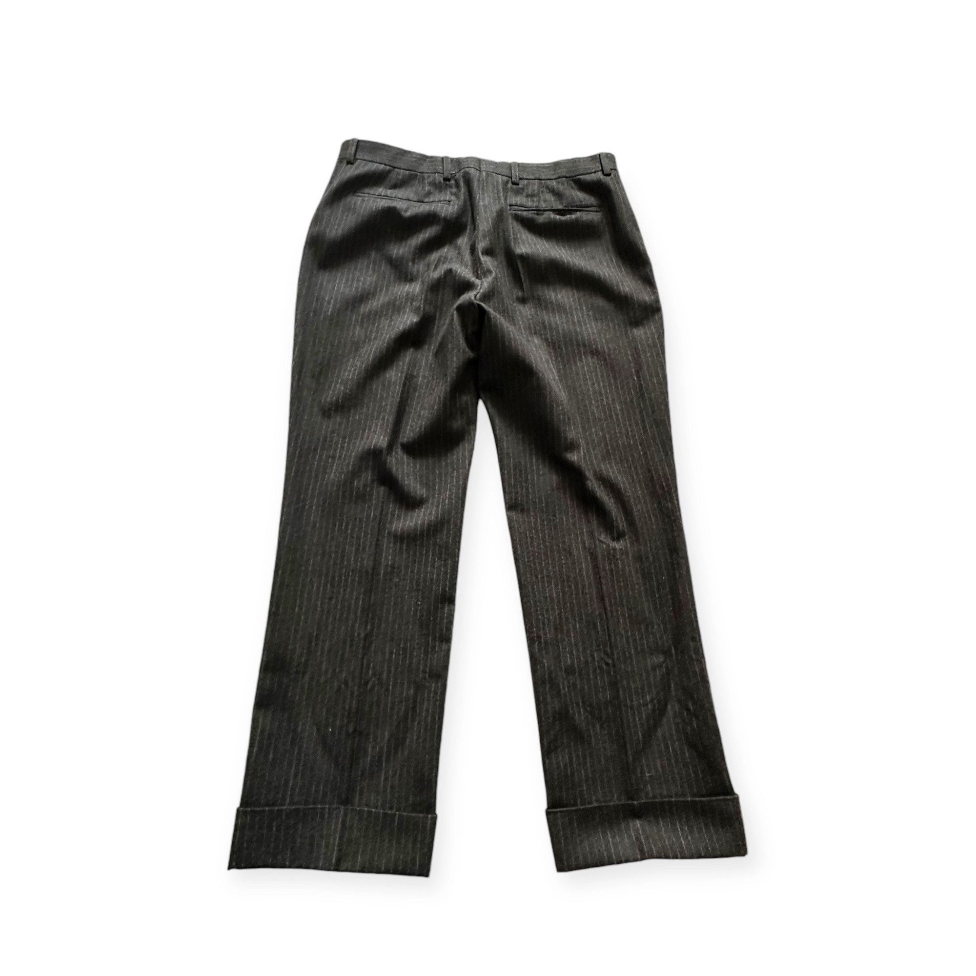 Dries Van Noten Dries Van Noten Pintriped wool/cashmere straight-leg cropped Size 30" / US 8 / IT 44 - 6 Thumbnail