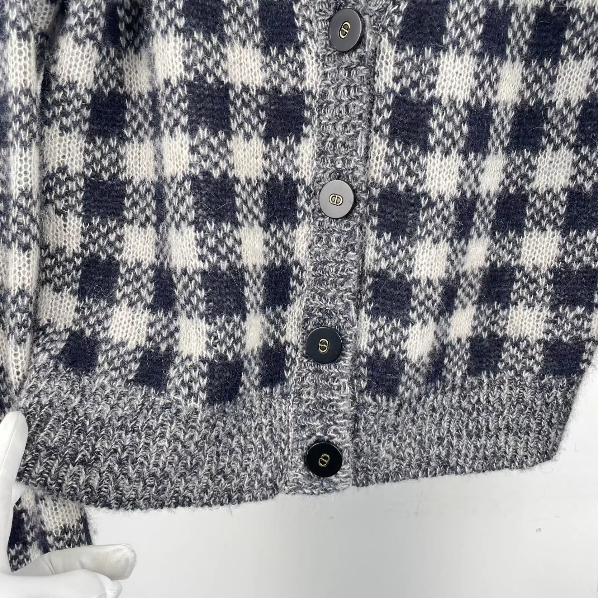 Dior Dior Wool Cardigan Black White Checkered 36 Size XS / US 0-2 / IT 36-38 - 8 Thumbnail
