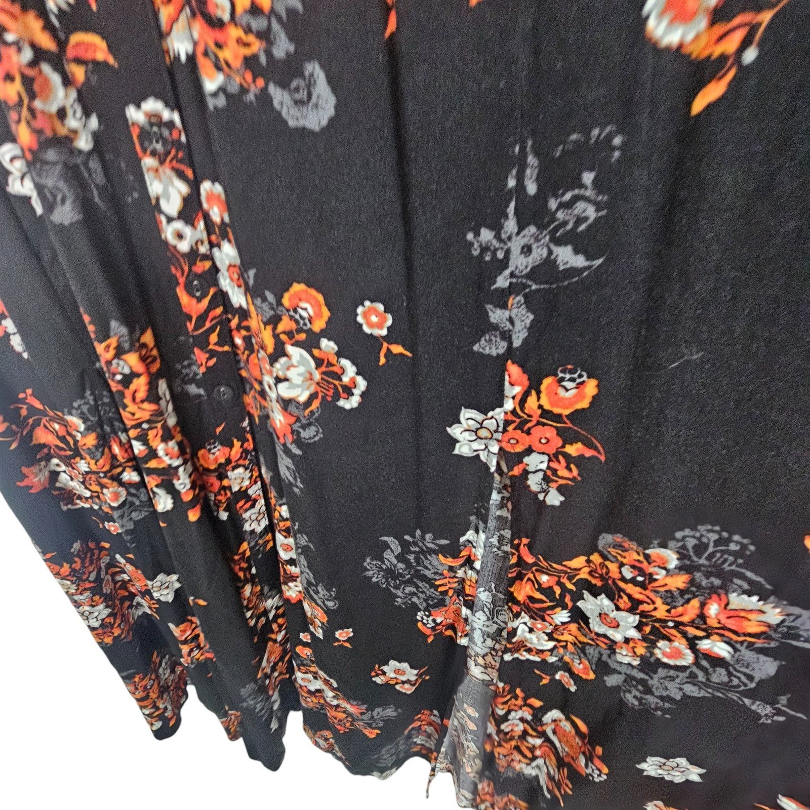 Torrid Torrid Womens Floral Maxi Dress Plus Size 1X Dark Romantic Size XL / US 12-14 / IT 48-50 - 6 Thumbnail