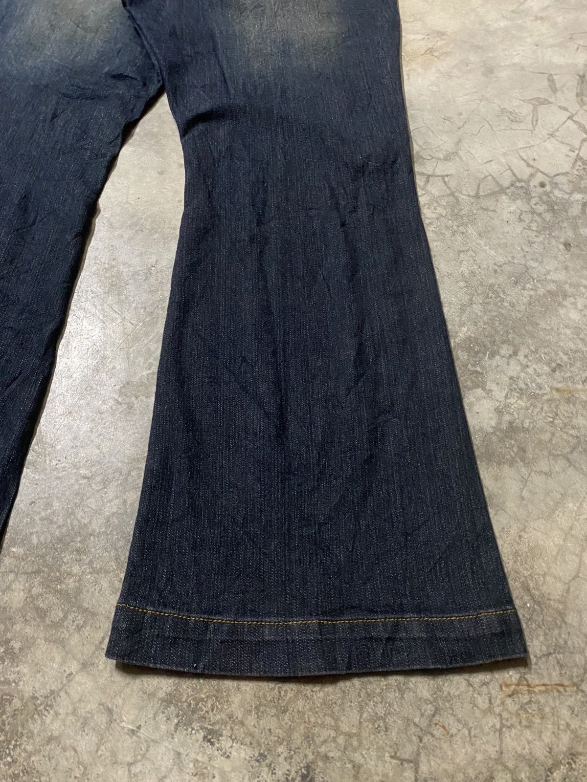 If Six Was Nine Baggy Jeans Japanese Smile Land Rusty Blue Bush Pocket Flare Size US 37 - 12 Thumbnail