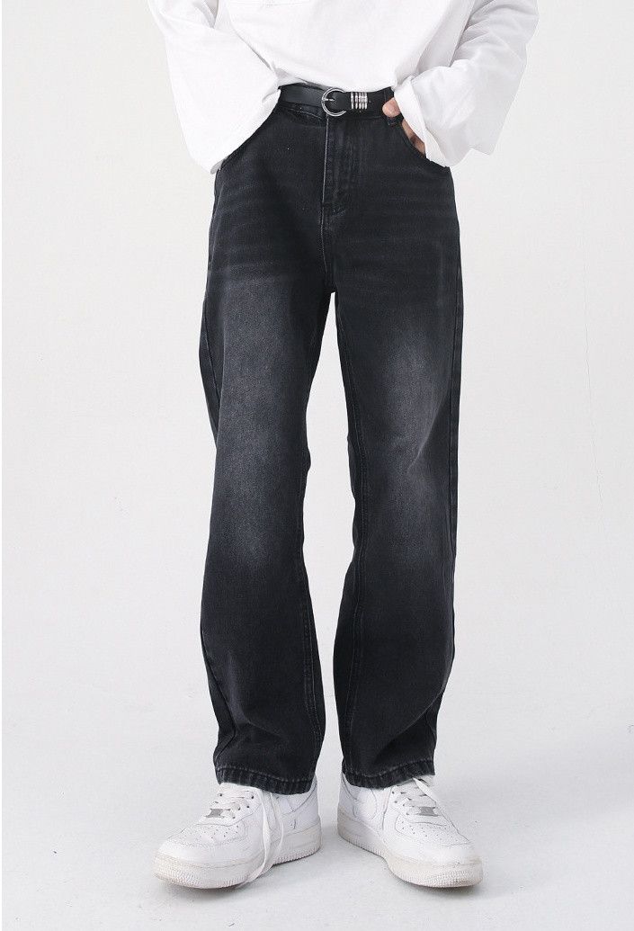 Japanese Brand × Vintage Black and grey retro washed straight jeans Size US 32 / EU 48 - 1 Thumbnail