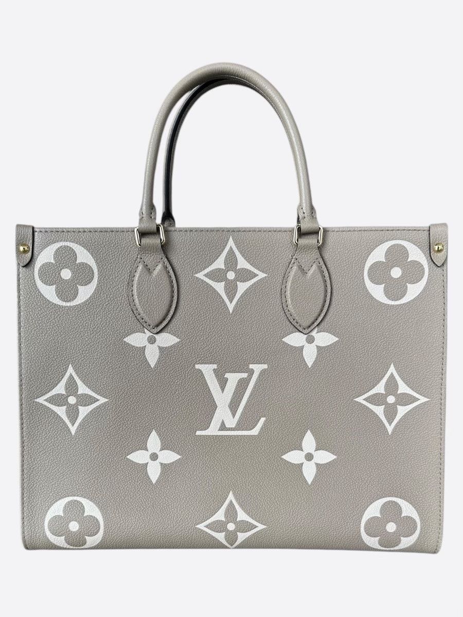 Louis Vuitton Beige Cream Empreinte Monogram OnTheGo MM