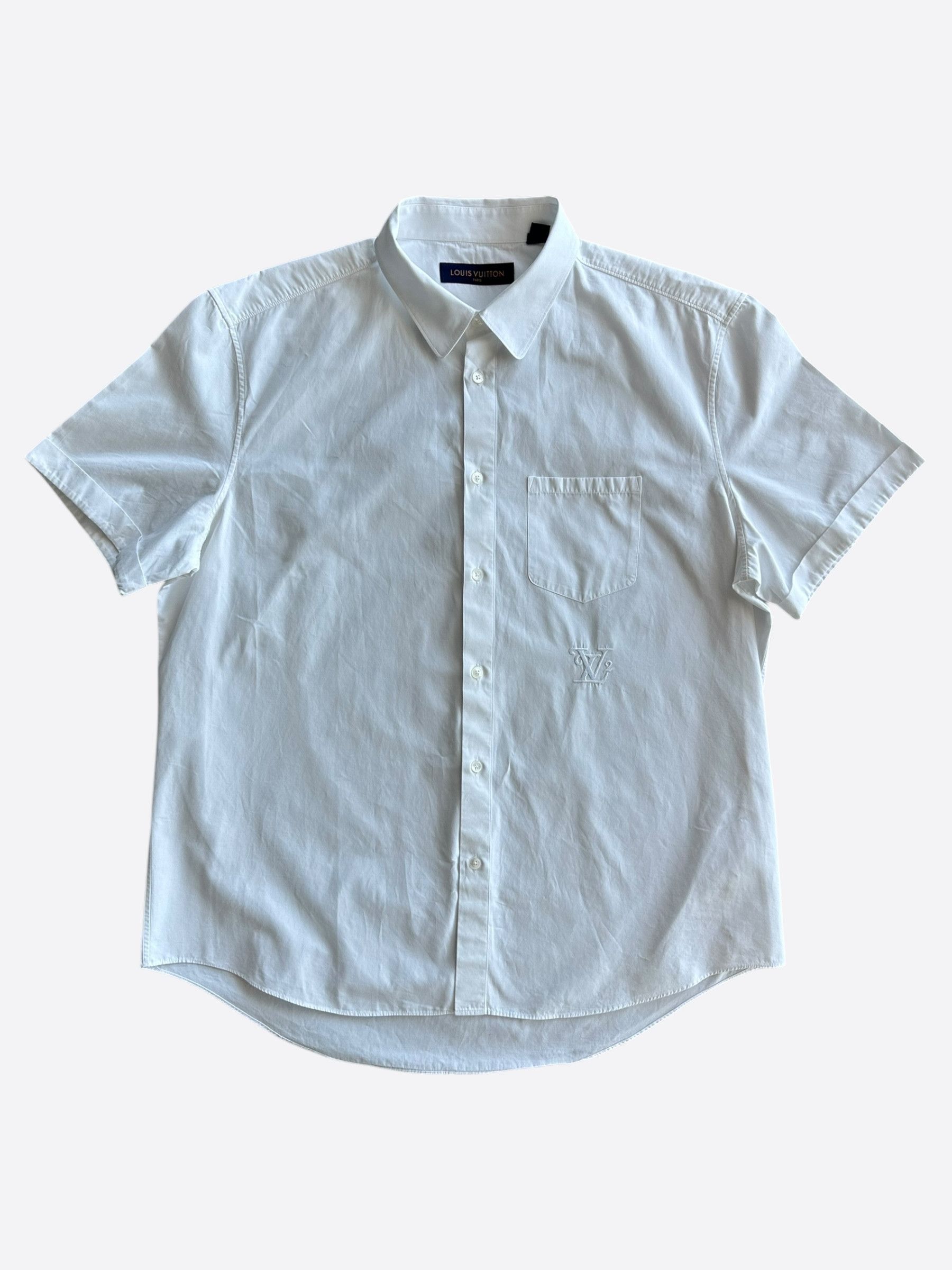 Louis Vuitton Louis Vuitton Nigo White Embroidered Logo Button Up Shirt Size US XXL / EU 58 / 5 - 1 Thumbnail