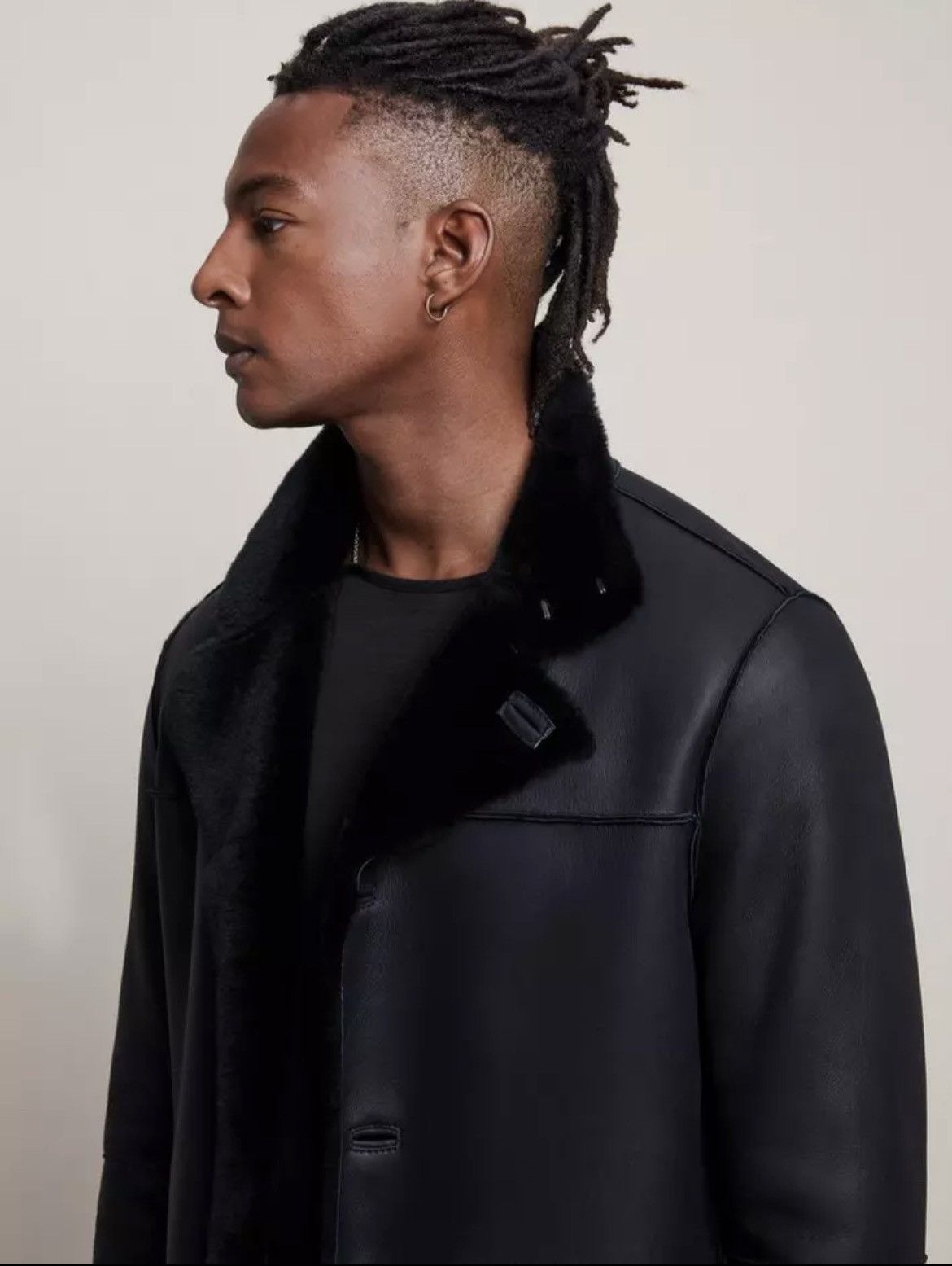 John Varvatos Asymmetrical Shearling Coat. 46 Size US S / EU 44-46 / 1 - 3 Thumbnail