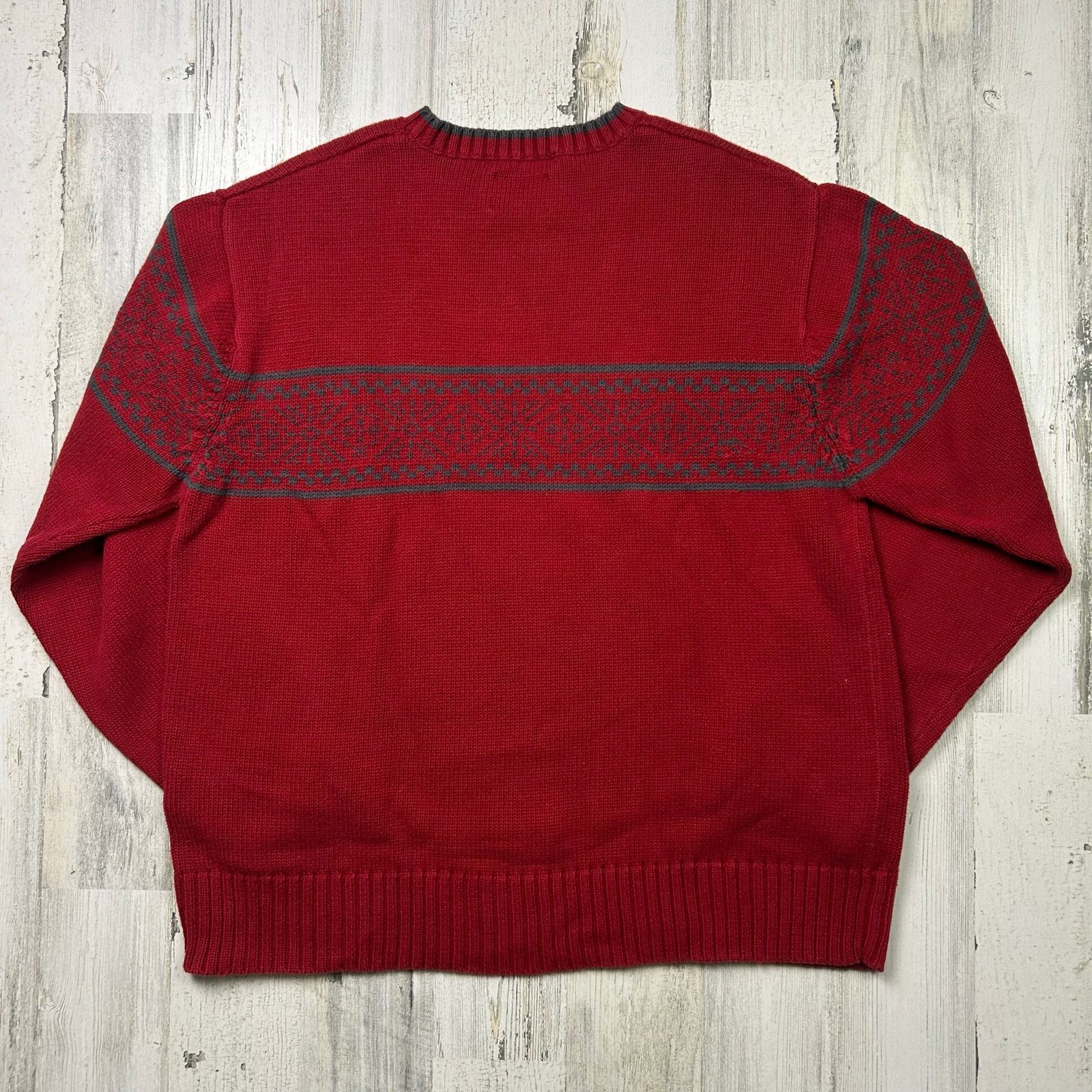 Tommy Hilfiger × Vintage Vintage Tommy Hilfiger 90s Red Cotton Pullover Sweater Size US L / EU 52-54 / 3 - 5 Thumbnail