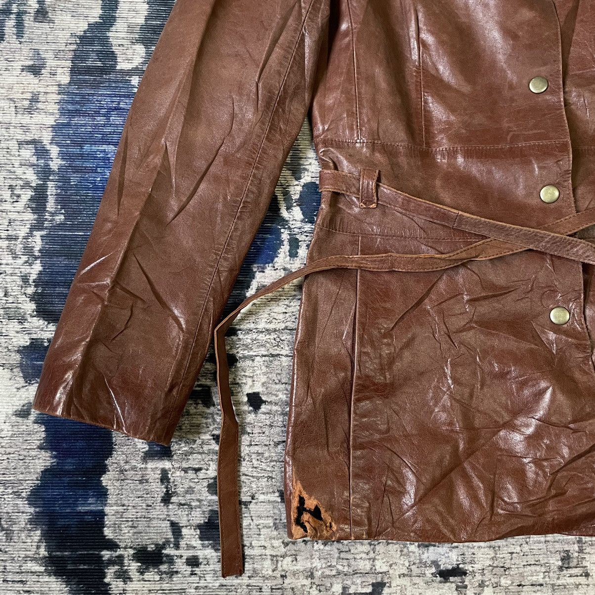 Hysteric Glamour Vintage 1980s Guess Archive Brown Leather Belted Jacket XS Size US XS / EU 42 / 0 - 9 Thumbnail