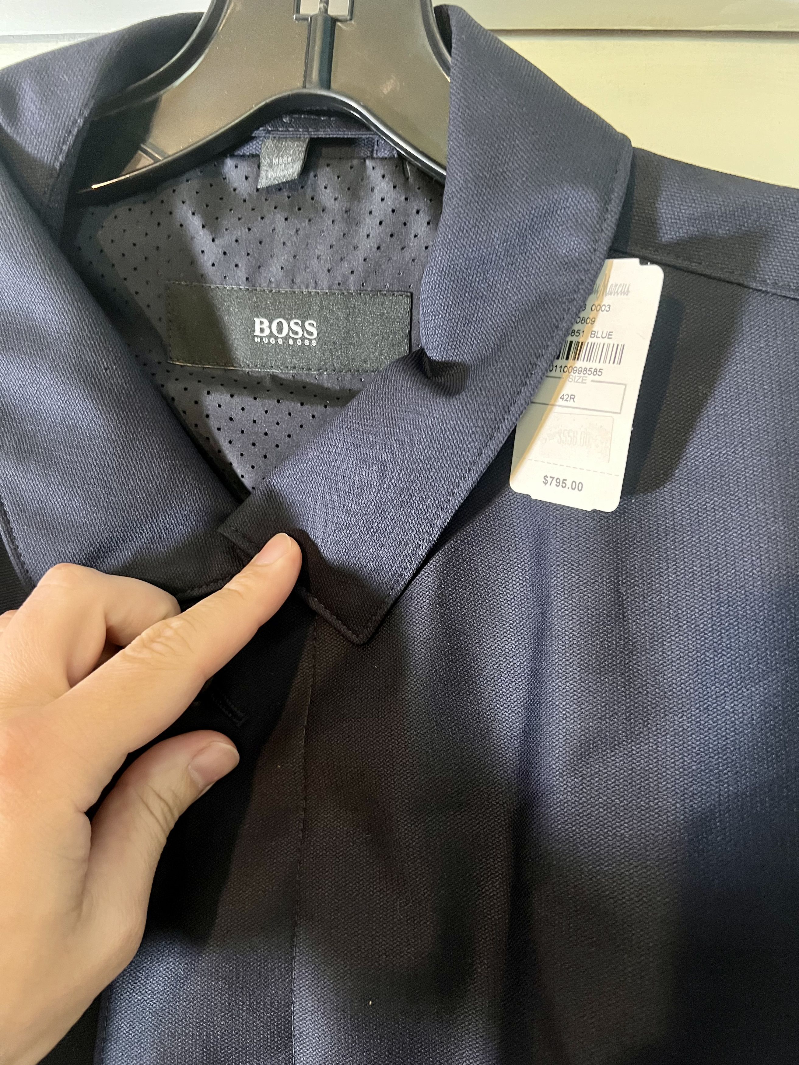 Boss Marzotto Virgin Wool Car Coat Water Wind Repellent