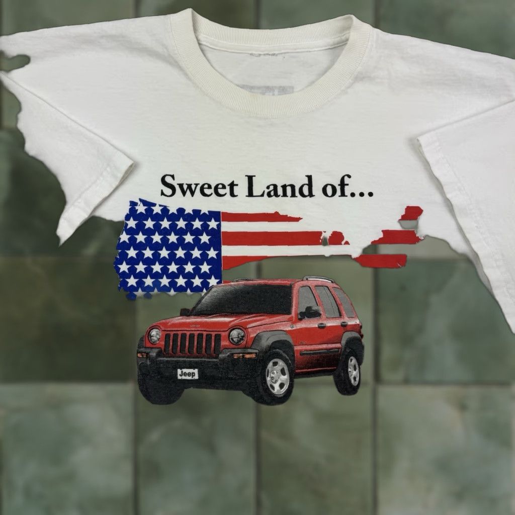 Jeep VINTAGE Jeep T-Shirt Car Promo Adult Medium White USA Y2K Graphic Print Mens M Size US M / EU 48-50 / 2 - 1 Thumbnail