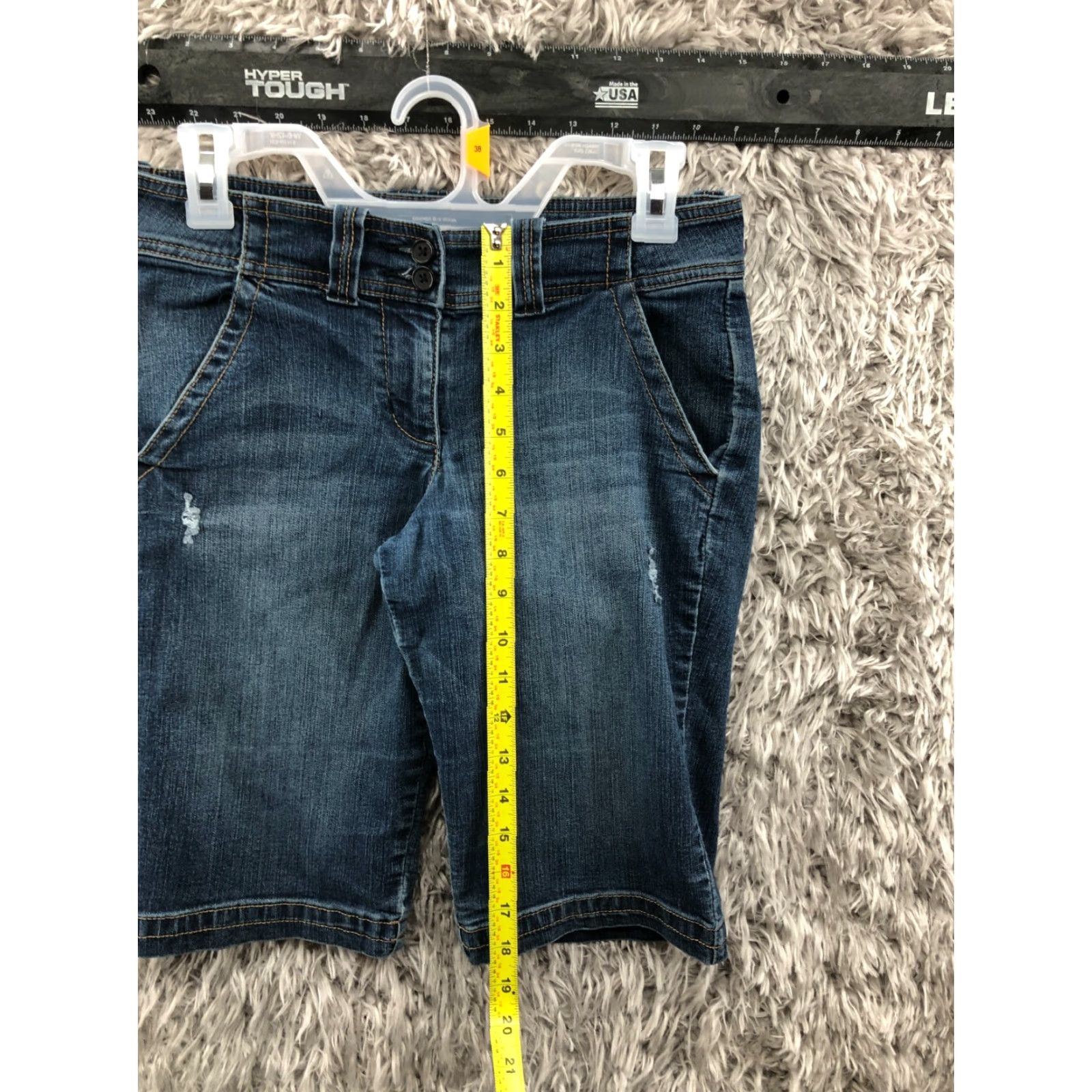 Sea New York NY & Co Bermuda Shorts Womens Size 2 Mid Rise Dark Wash Blue Denim Jean Shirt? Size 26" / US 2 / IT 38 - 3 Thumbnail
