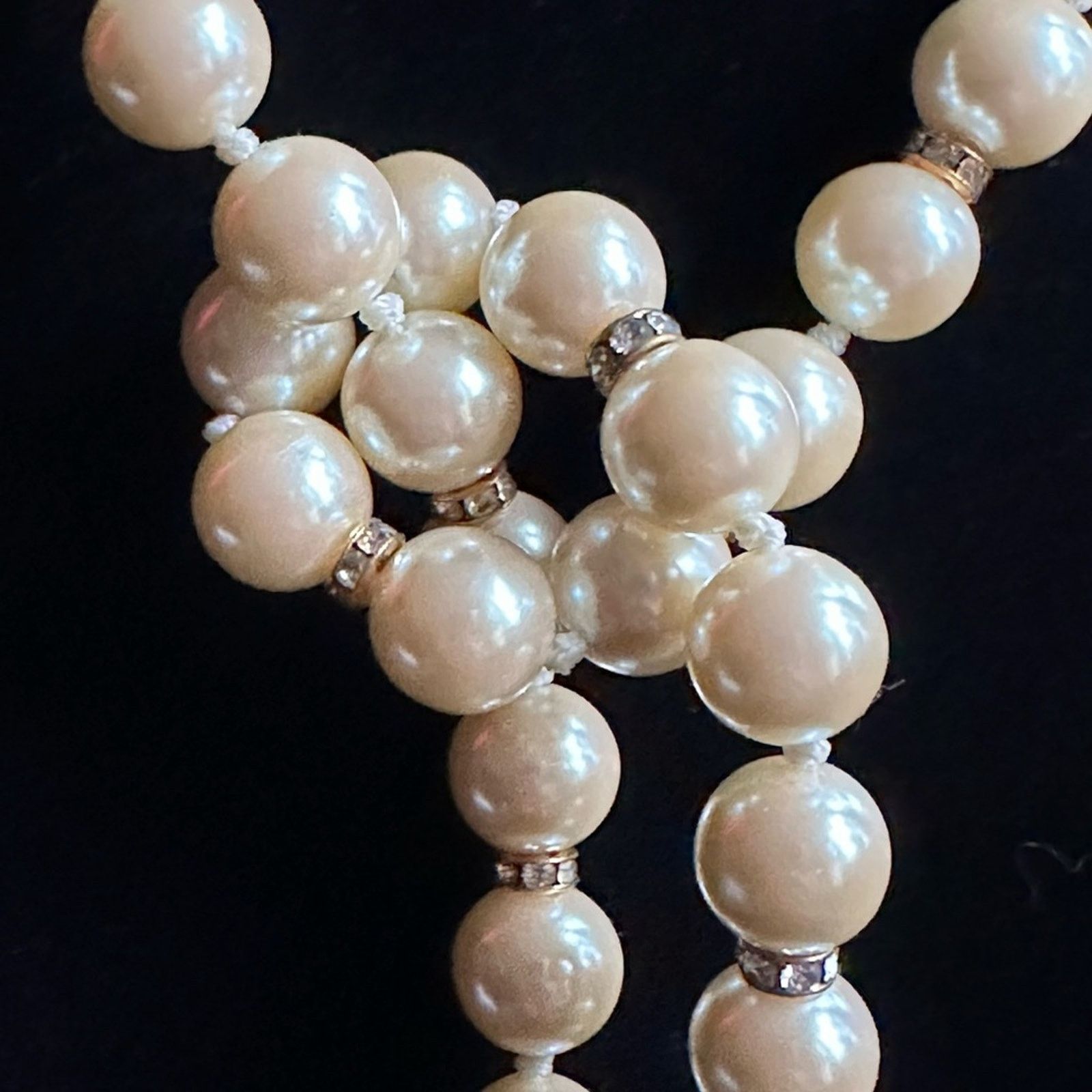Other Vintage Large Pearl & Rhinestone Lariat Size ONE SIZE - 5 Thumbnail