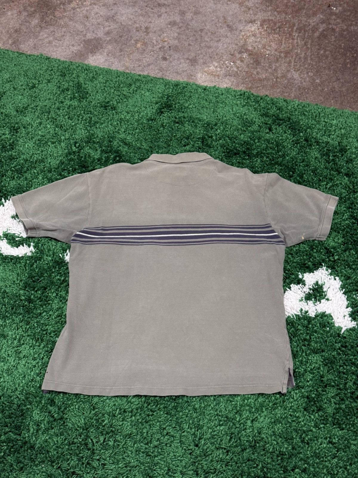 Gap Vintage Gap Striped Polo Shirt Large Olive Green L Size US L / EU 52-54 / 3 - 5 Thumbnail