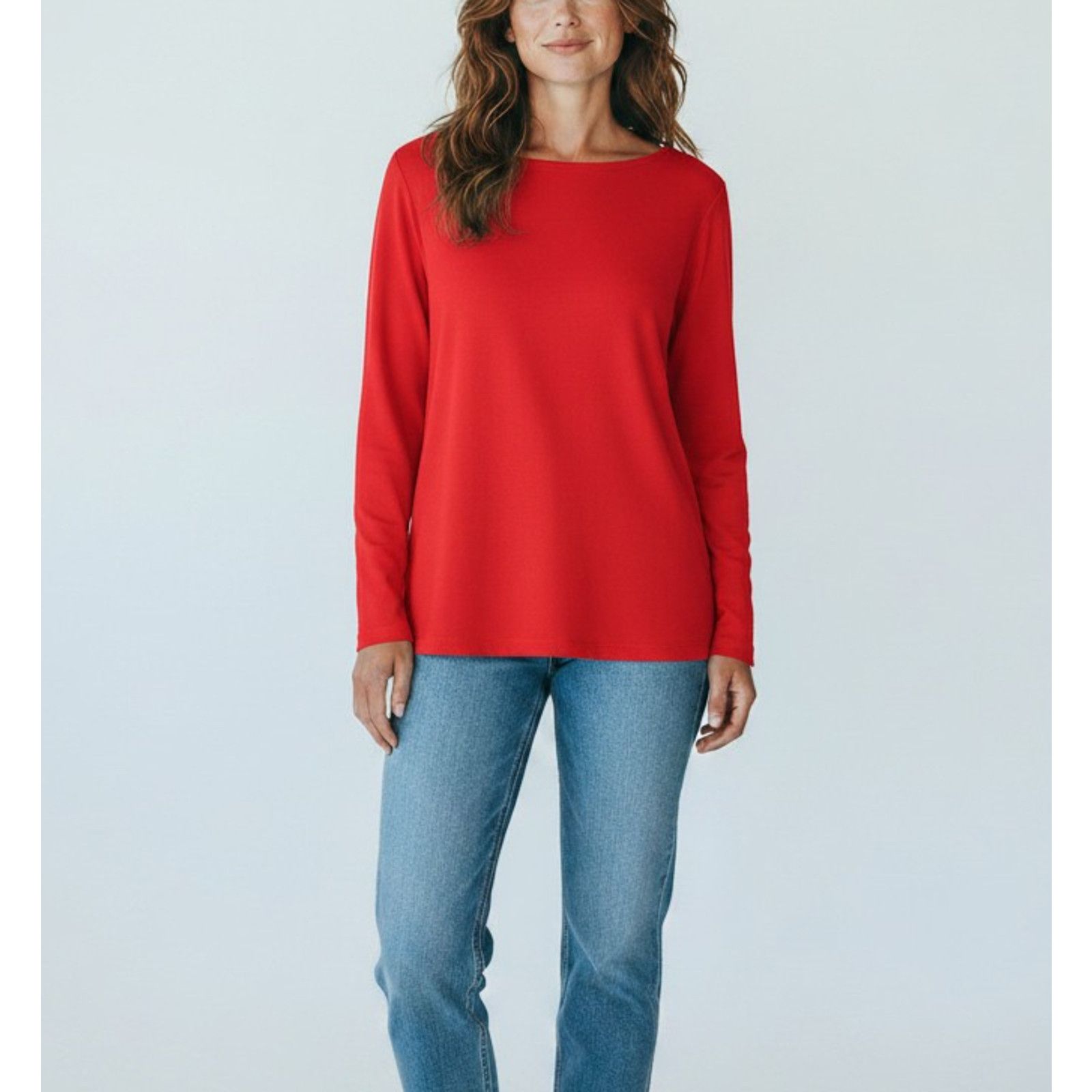 Chicos NWT CHICO'S Red Ponte Split Sleeve Knit Top Size 2 L $79.50 Size L / US 10 / IT 46 - 1 Thumbnail