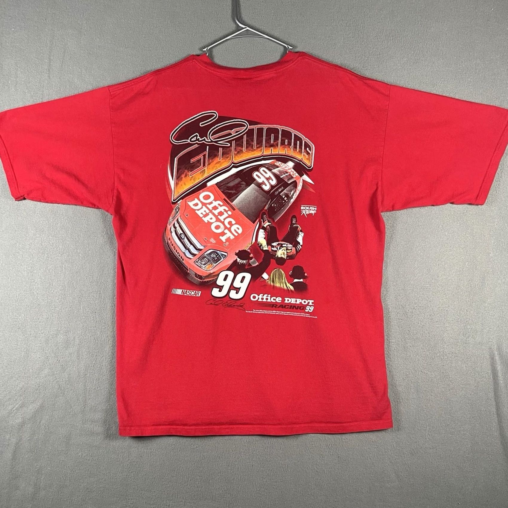NASCAR Carl Edwards NASCAR Racing Office Depot Red T-Shirt 2XL Double Sided Size US XXL / EU 58 / 5 - 4 Thumbnail