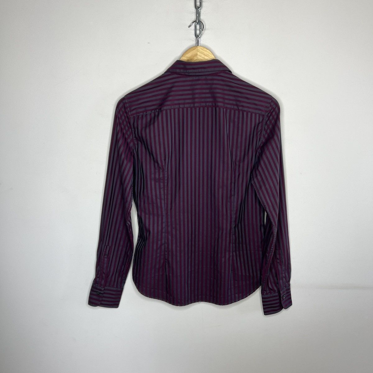 Loro Piana Loro Piana Purple Striped Long-Sleeve Buttoned Shirt Size M / US 6-8 / IT 42-44 - 8 Thumbnail