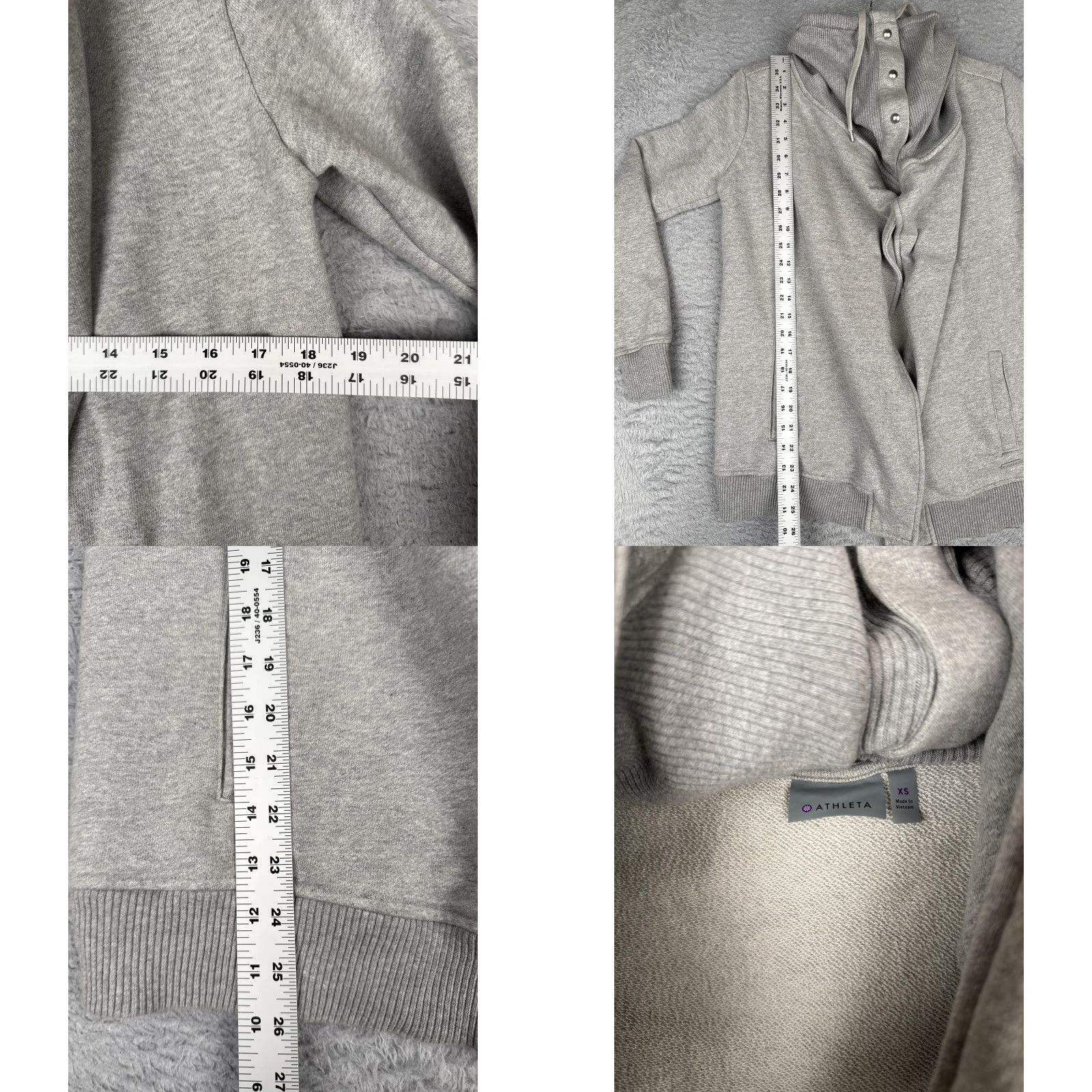 Athleta Athleta Jacket Womens XS Gray French Terry Hooded Full Zip Cardigan Sweatshirt Size XS / US 0-2 / IT 36-38 - 8 Thumbnail